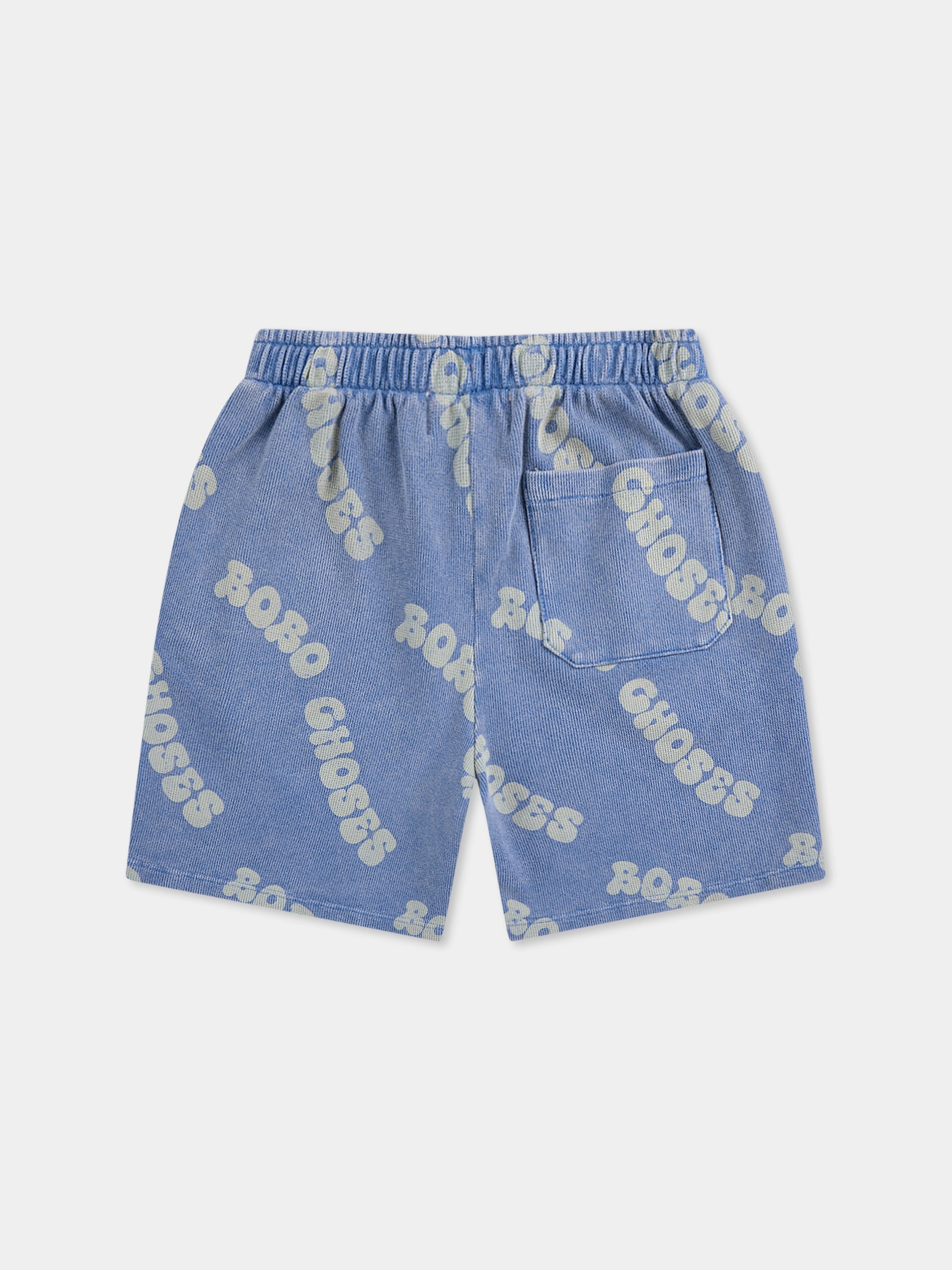 Shorts blu per bambini con logo all over,Bobo Choses,B125AC055