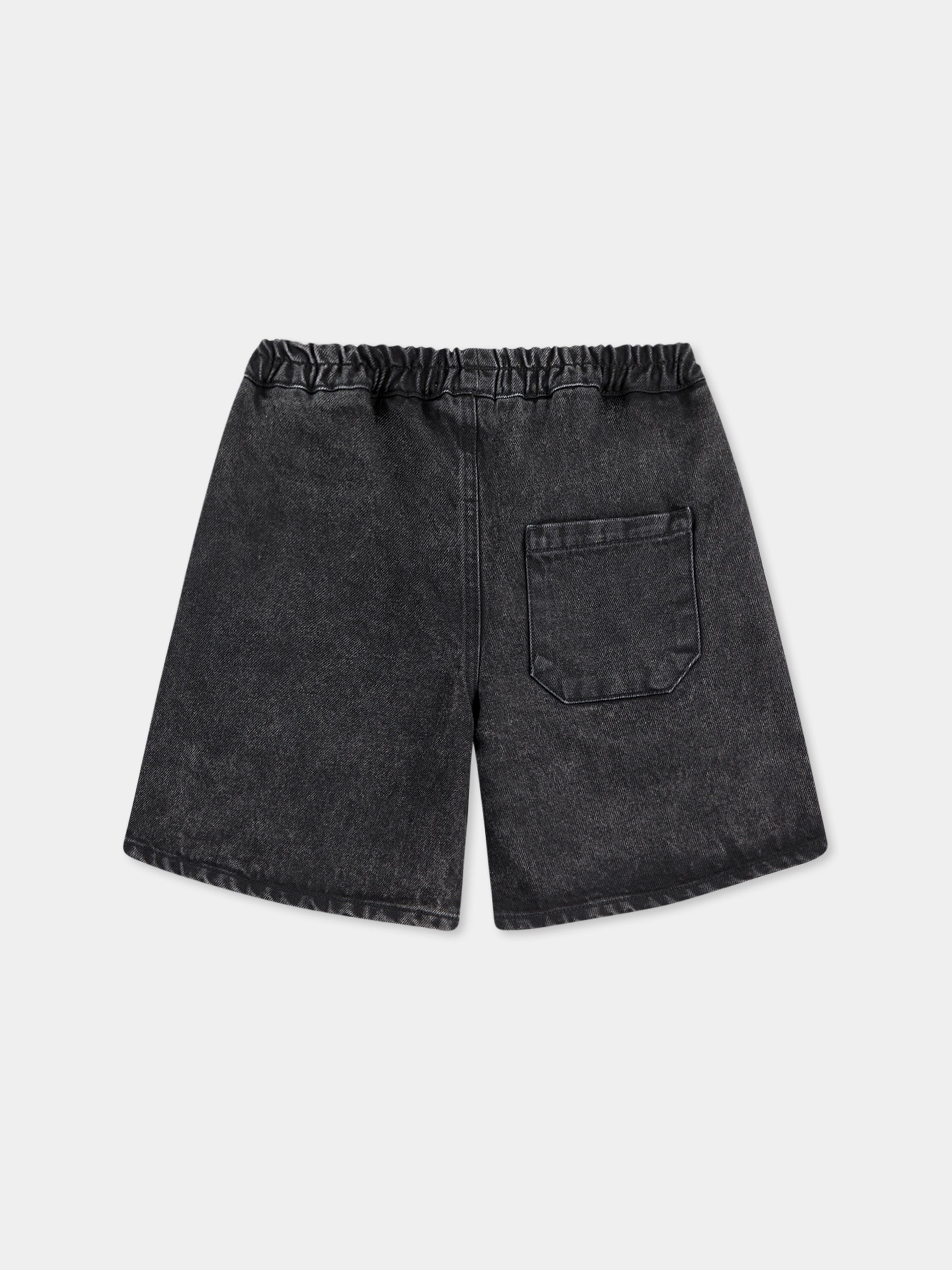 Shorts neri per bambini con patch,Bobo Choses,B125AC058