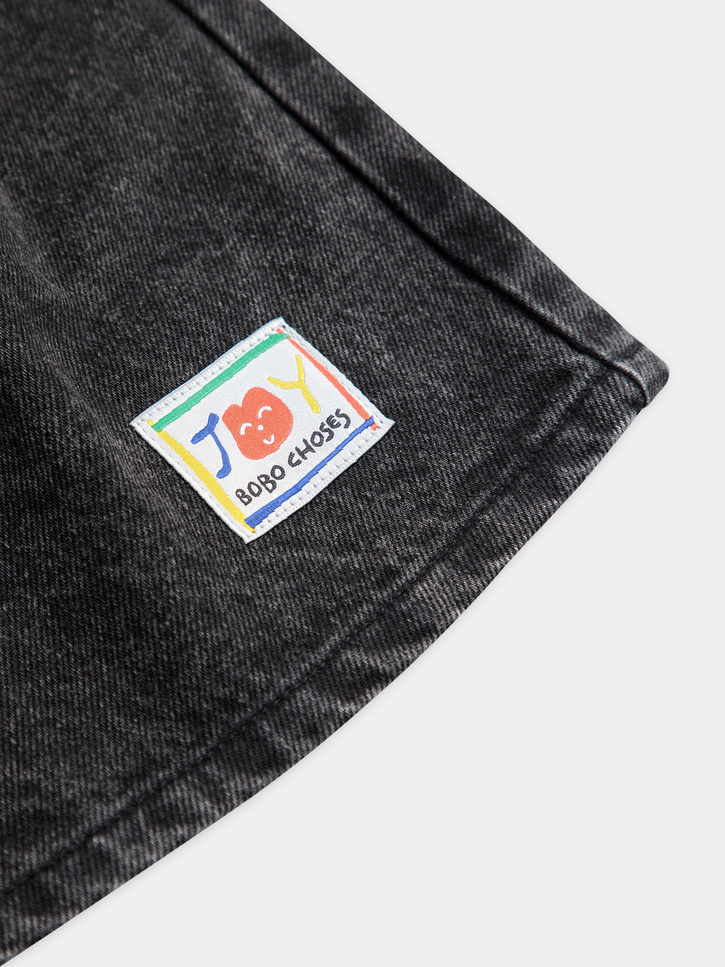 Shorts neri per bambini con patch,Bobo Choses,B125AC058