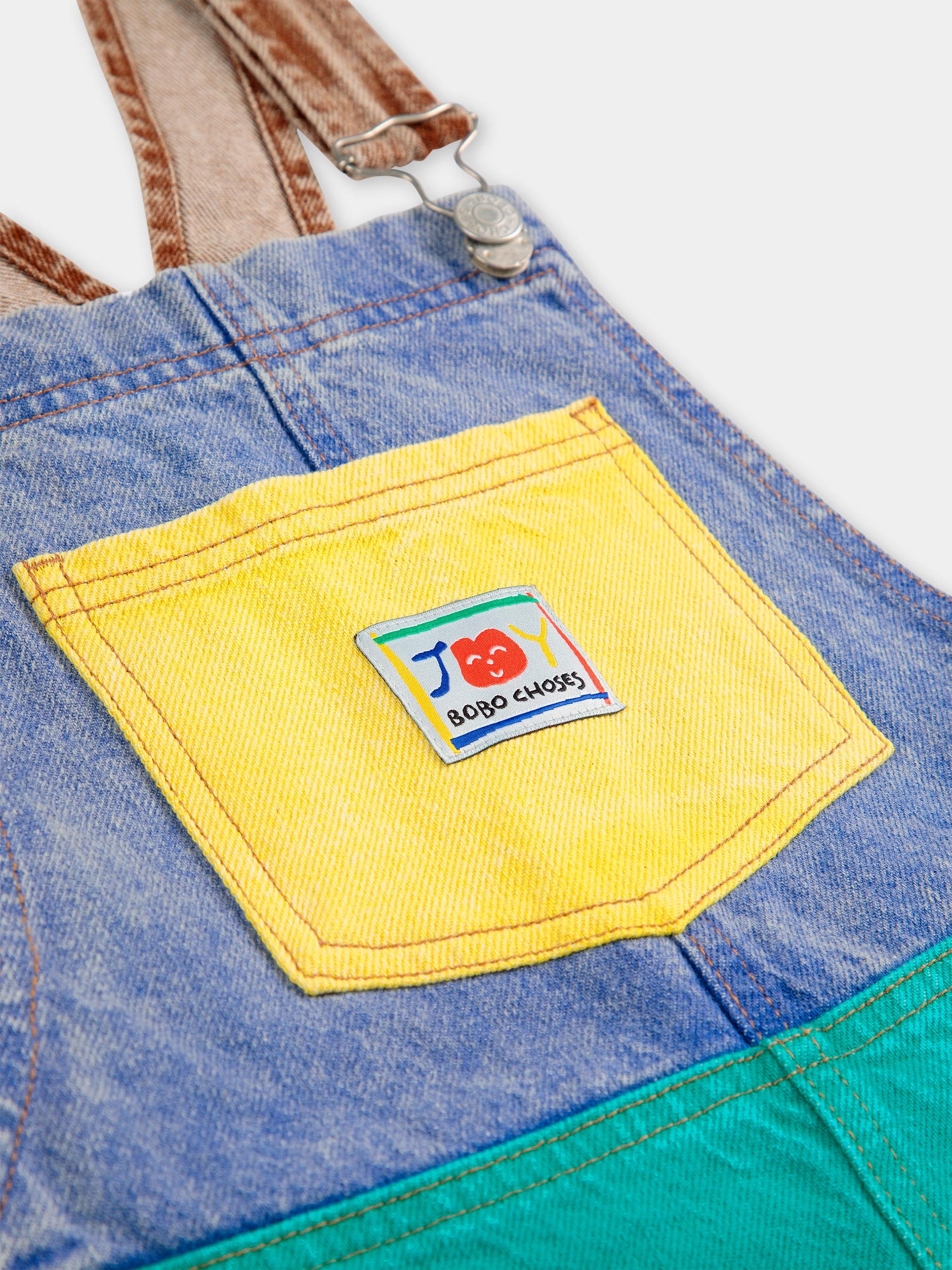 Salopette multicolor per bambini con patch,Bobo Choses,B125AC097