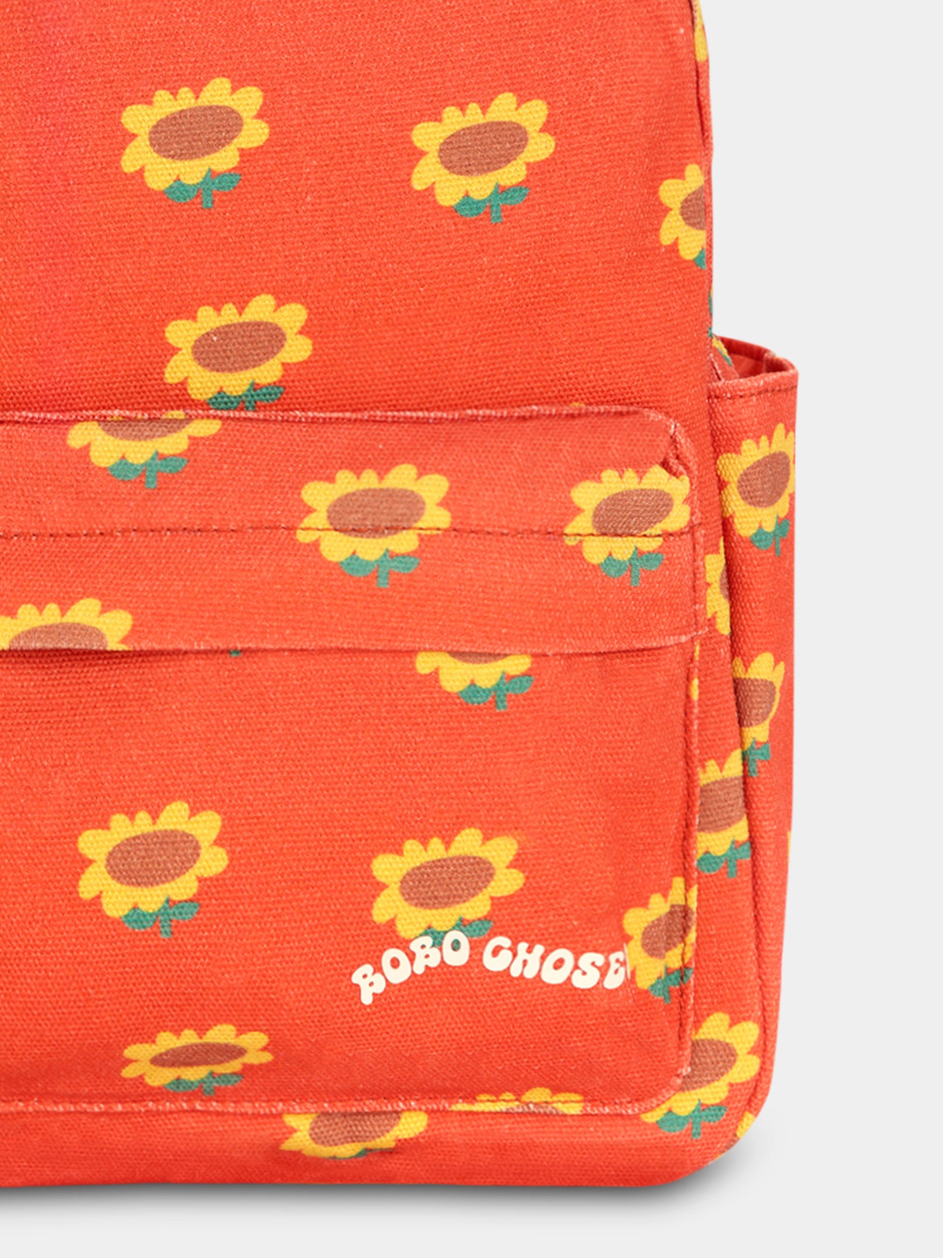 Zaino rosso per bambina con girasoli,Bobo Choses,B125AH015