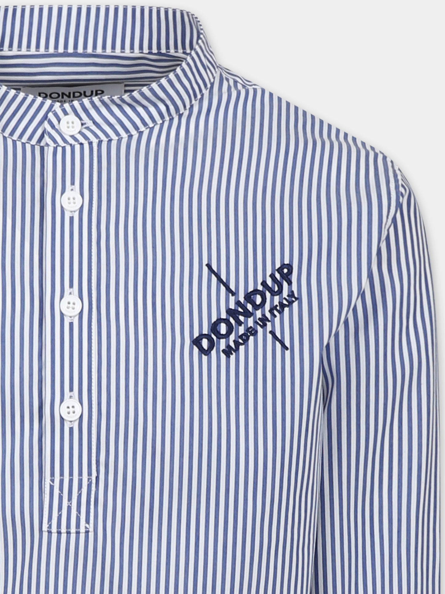 Camicia blu per bambino con logo