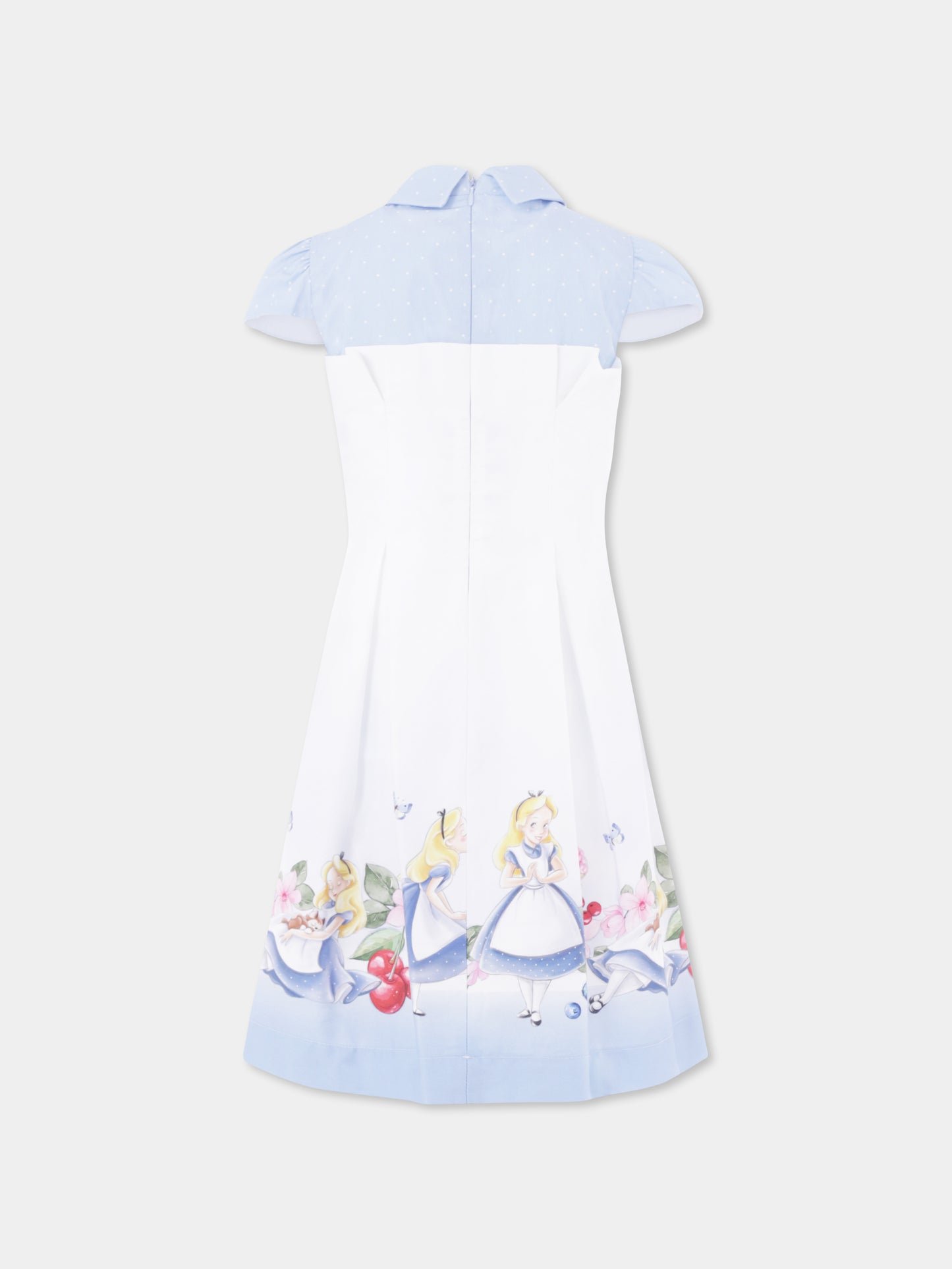 Vestito bianco per bambina con Alice Nel Paese delle Meraviglie