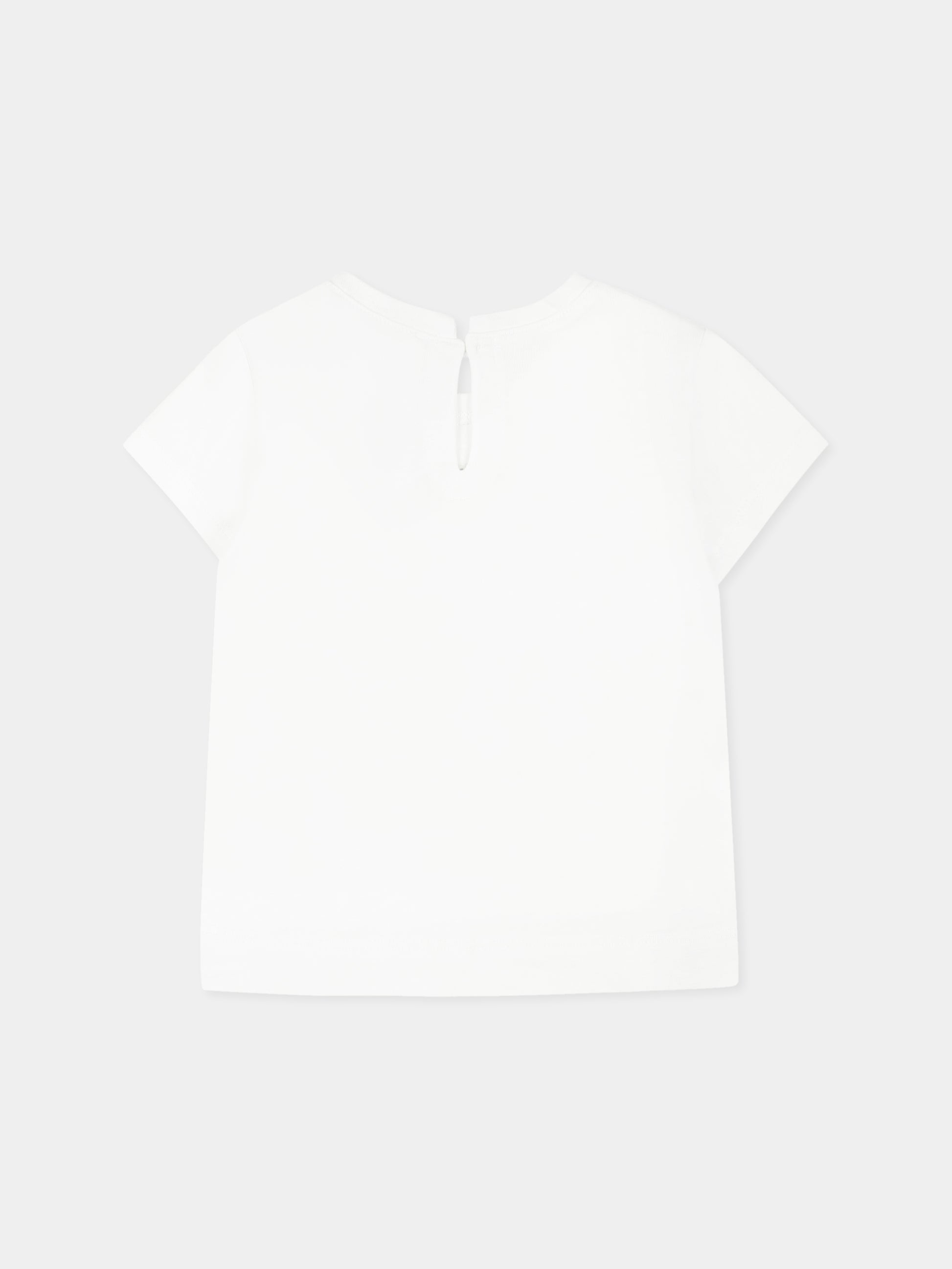 T-shirt bianca per neonata con Alice nel Pase delle Meraviglie,Monnalisa,39E614 5002 0099