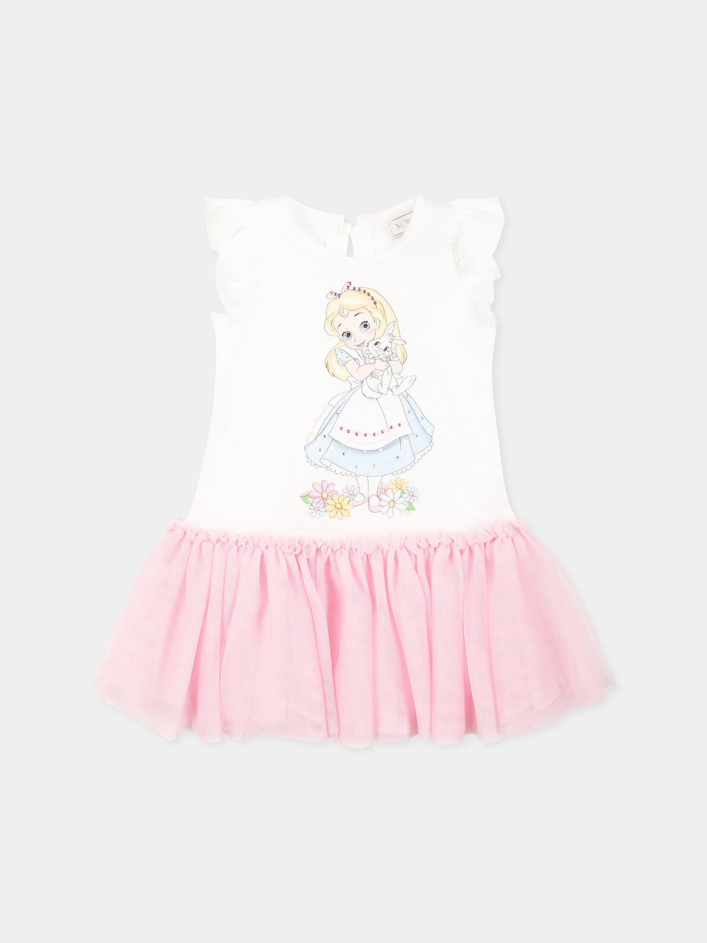 Vestito multicolor per neonata con Alice nel Paese delle Meraviglie