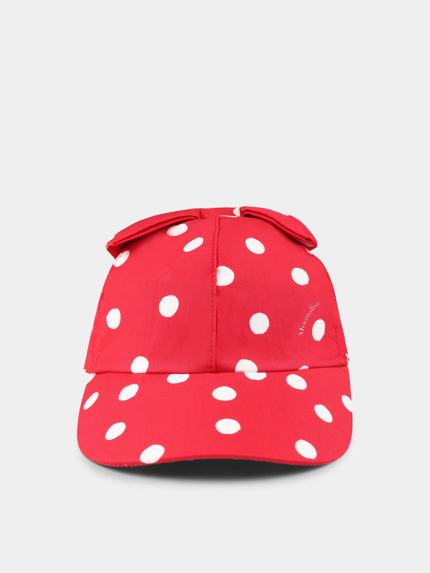 Cappello rosso per neonata con pois all over,Monnalisa,39E005 5601 4499