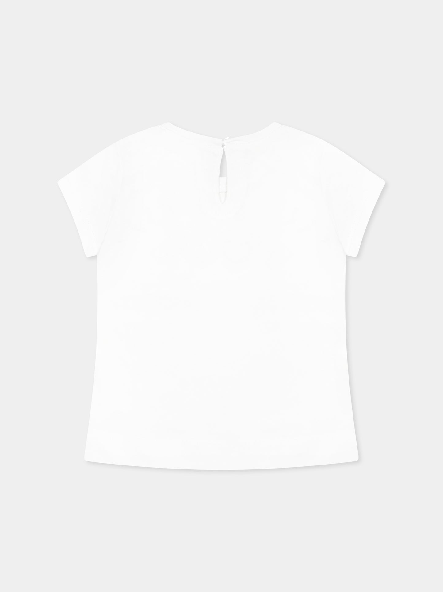 T-shirt bianca per neonata con cuori