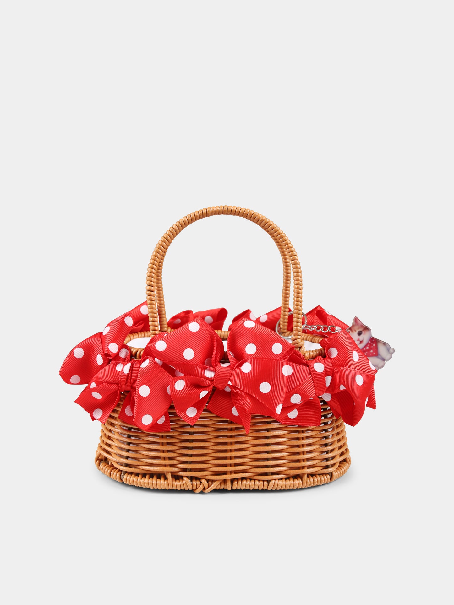 Borsa marrone per bambina con fiocchi,Monnalisa,39E007 5784 0003