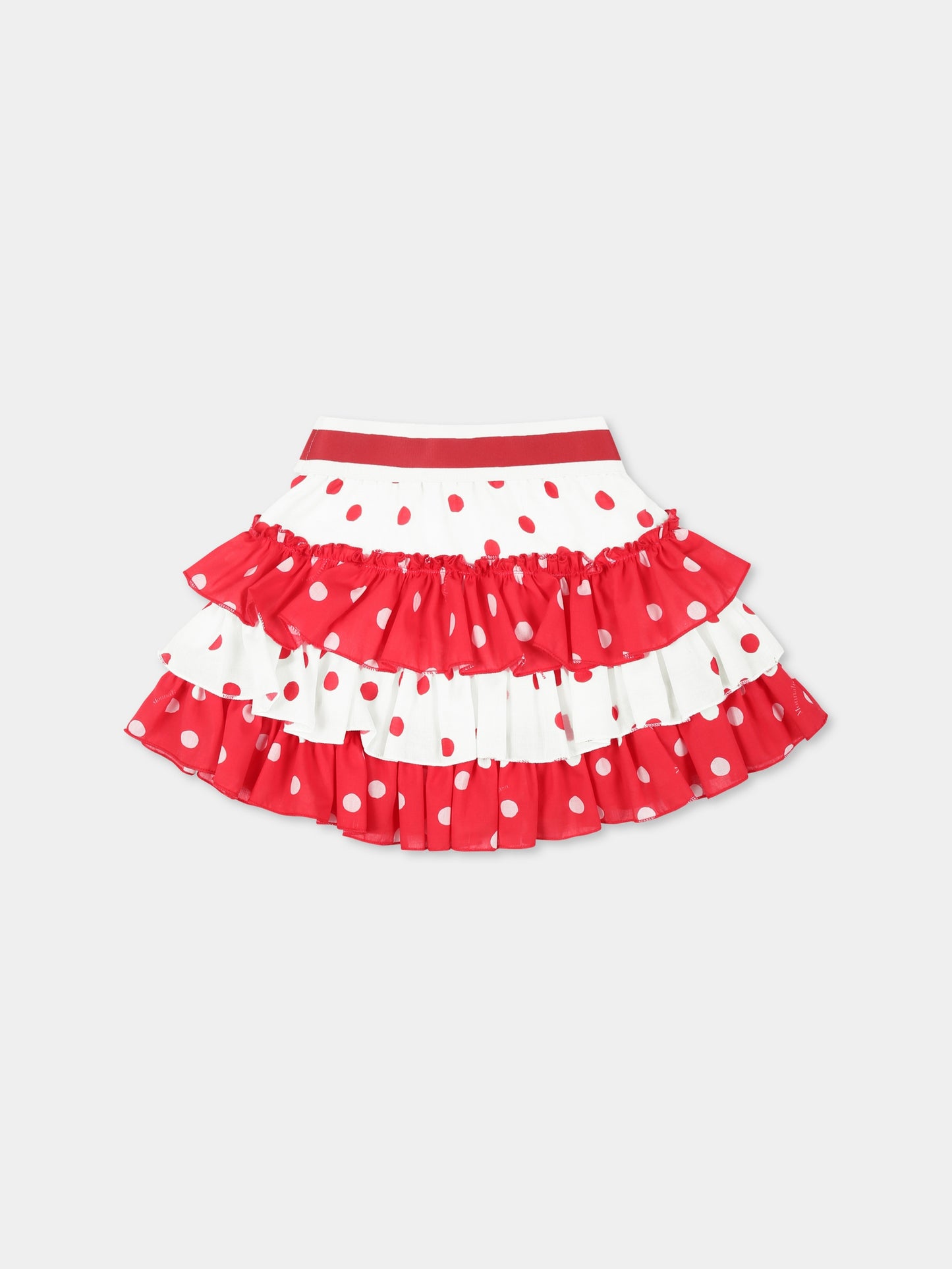 Gonna rossa per neonata con pois all over,Monnalisa,31E704 5600 9944