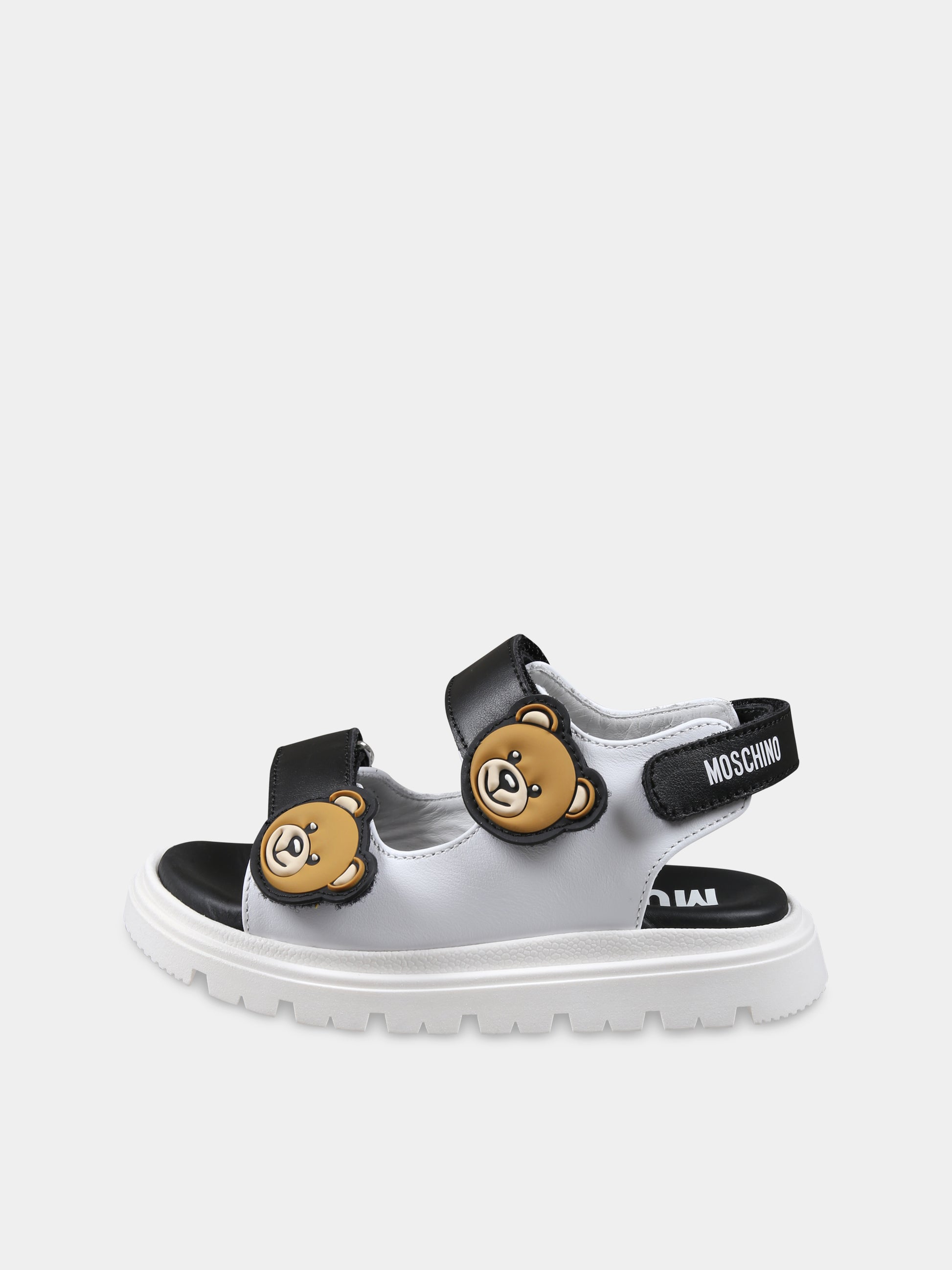 Sandali bianchi per bambini con Teddy Bear,Moschino Kids,80549 2
