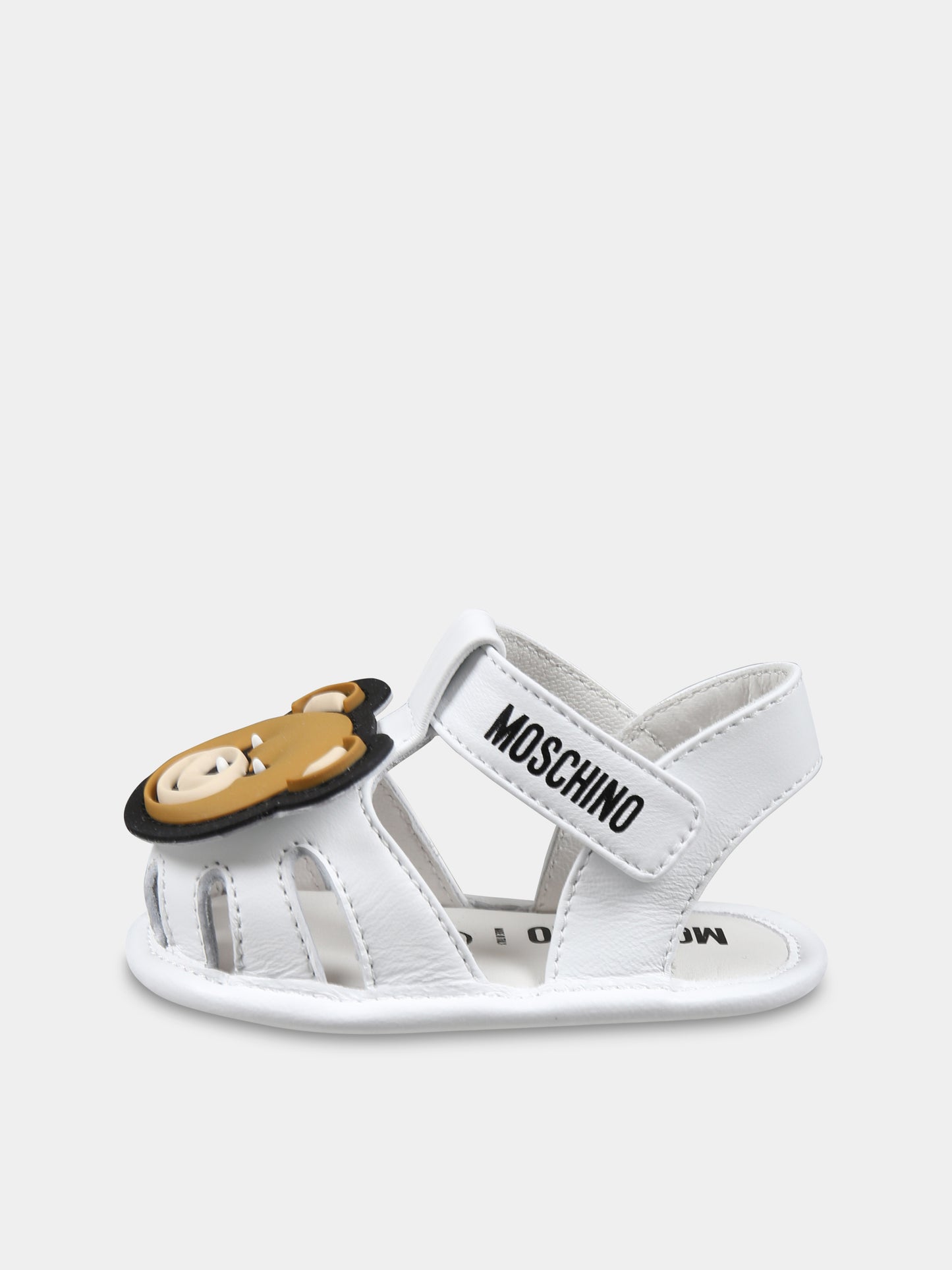 Ragnetti bianchi per neonati con Teddy Bear,Moschino Kids,80387 1