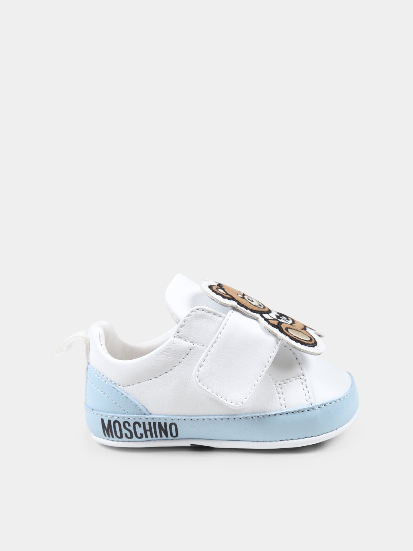 Sneakers bianche per neonato con Teddy Bear