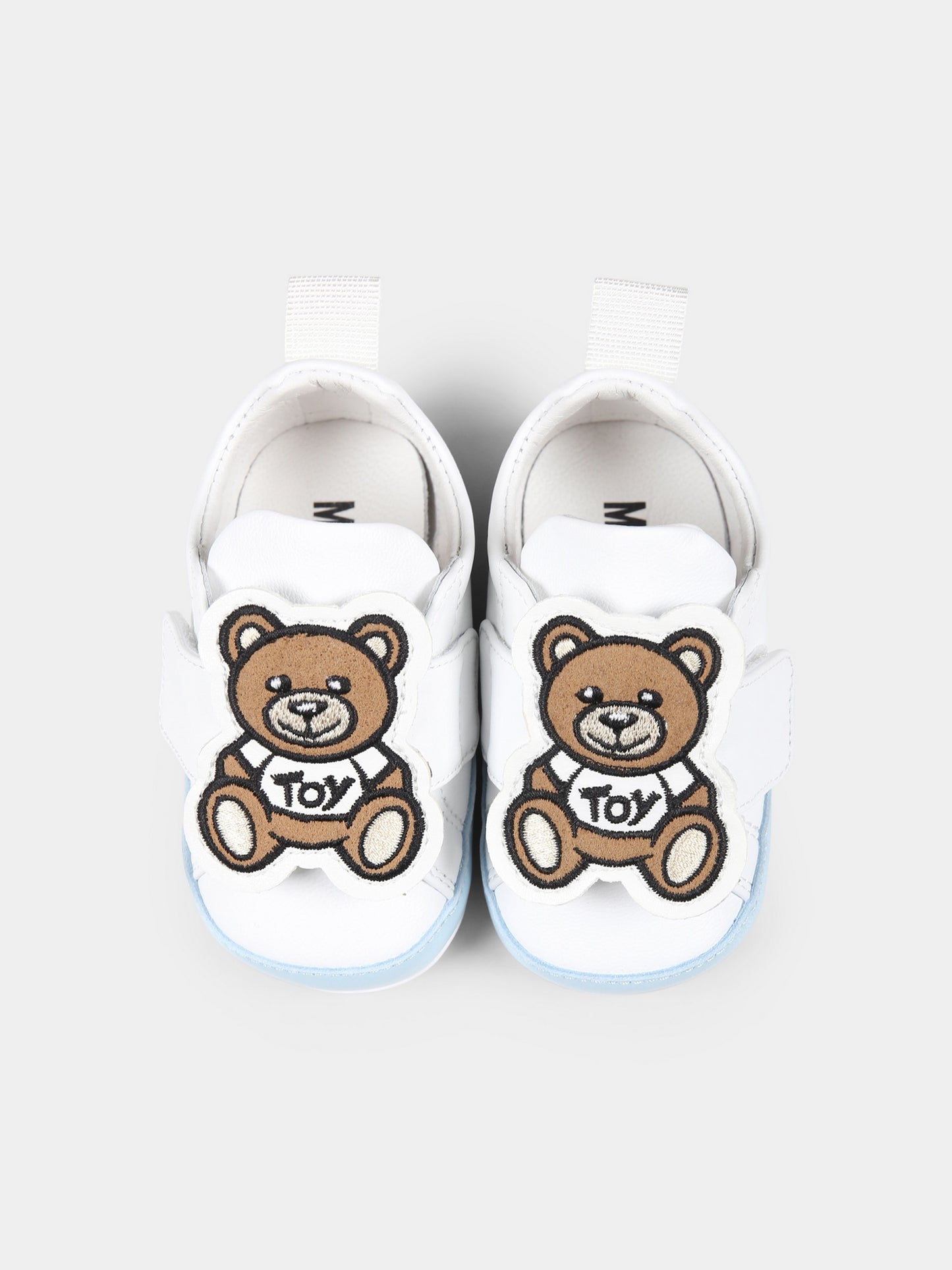 Sneakers bianche per neonato con Teddy Bear