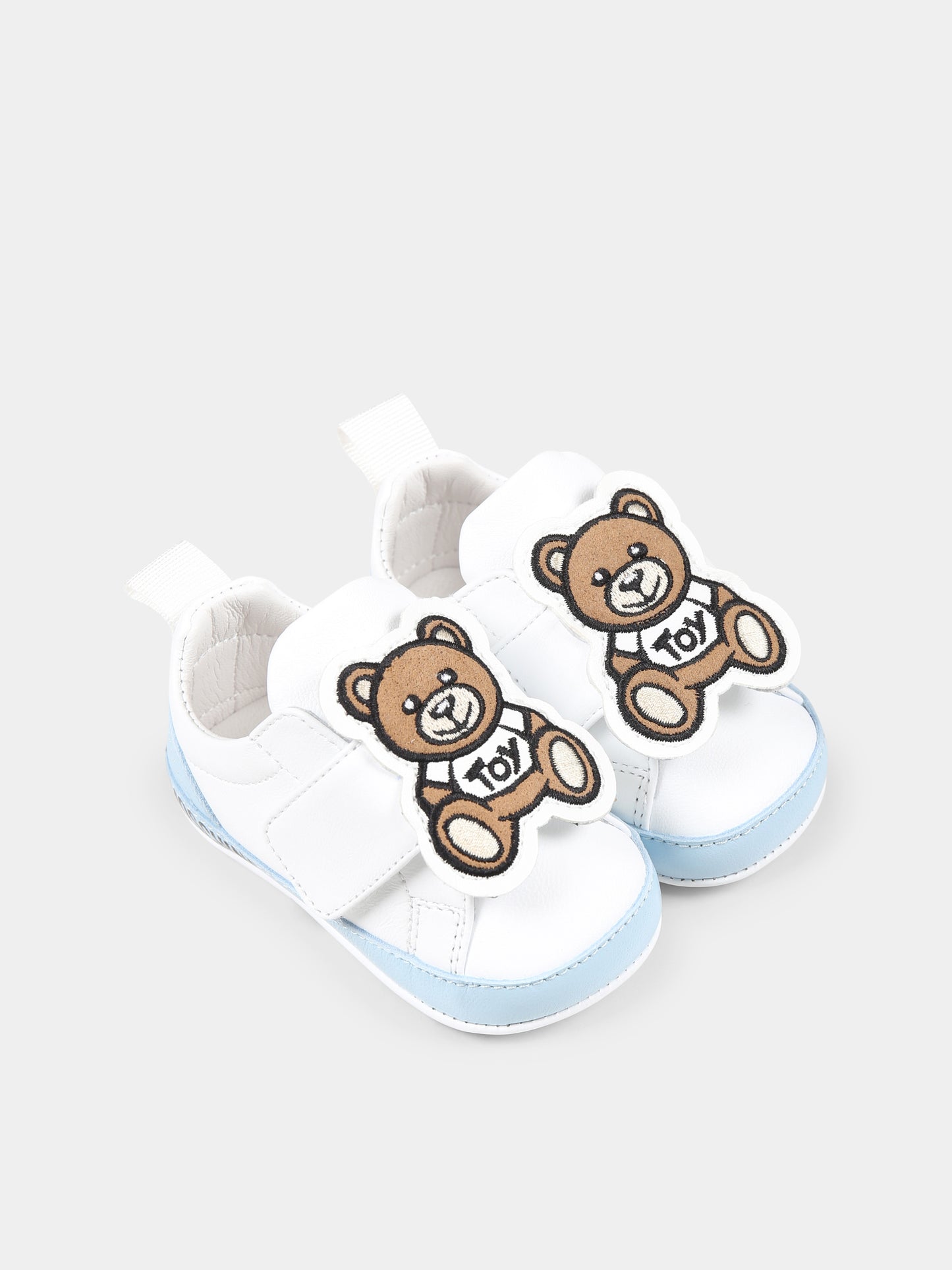 Sneakers bianche per neonato con Teddy Bear