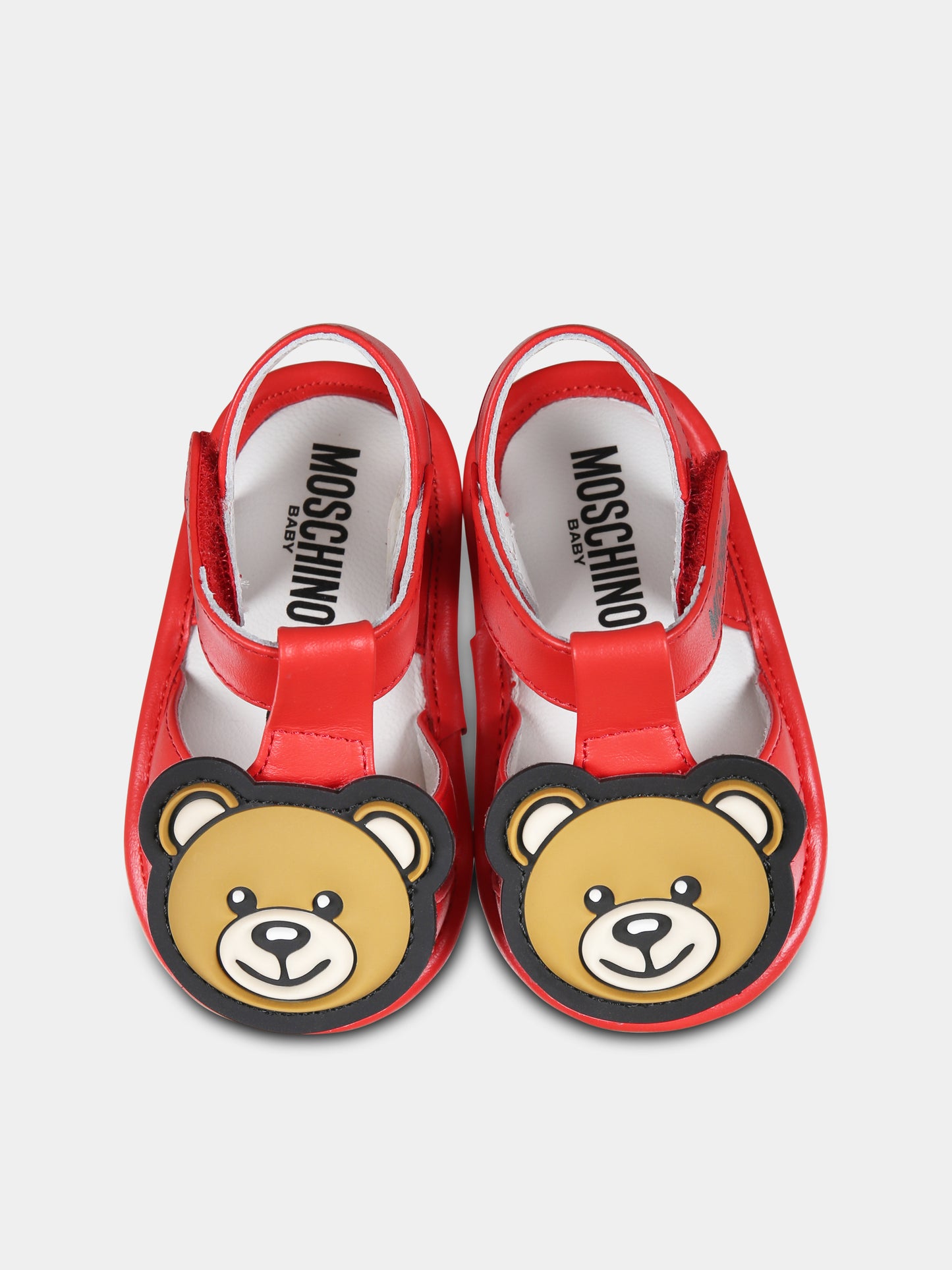 Ragnetti rossi per neonati con Teddy Bear,Moschino Kids,80387 65609