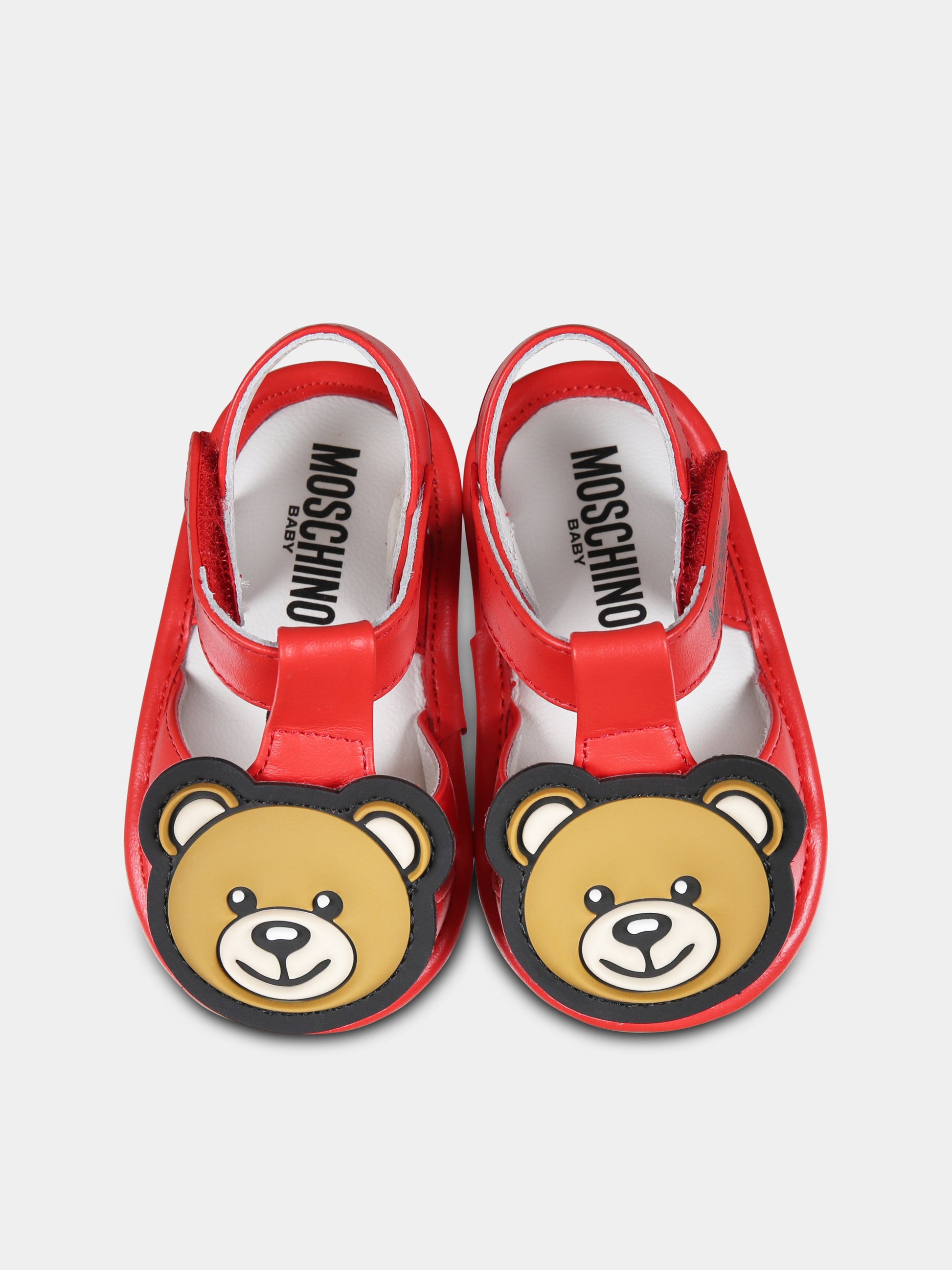 Ragnetti rossi per neonati con Teddy Bear,Moschino Kids,80387 65609