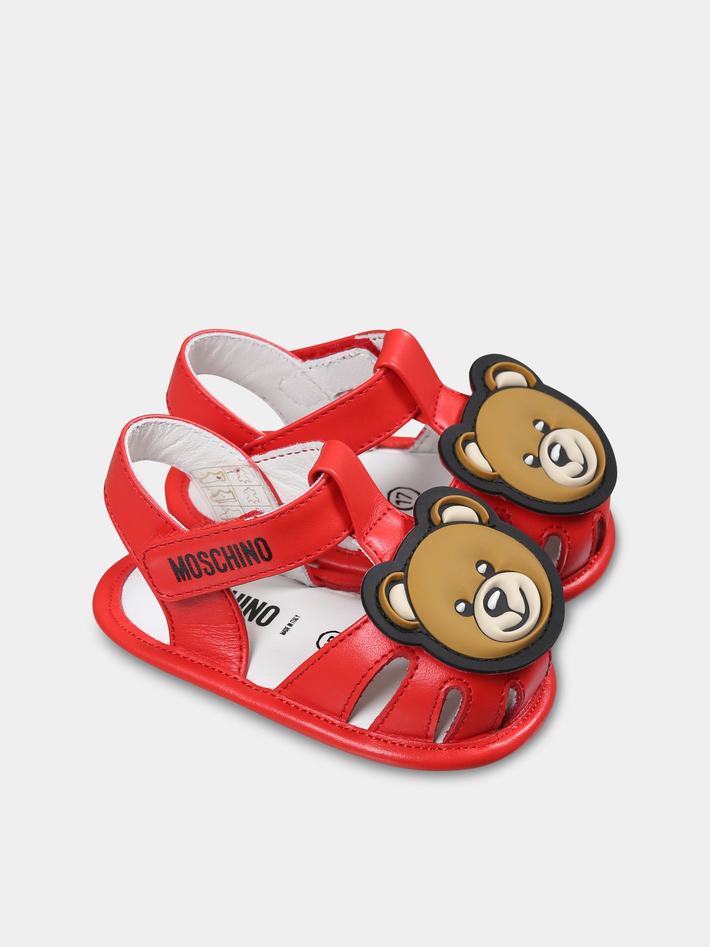 Ragnetti rossi per neonati con Teddy Bear,Moschino Kids,80387 65609
