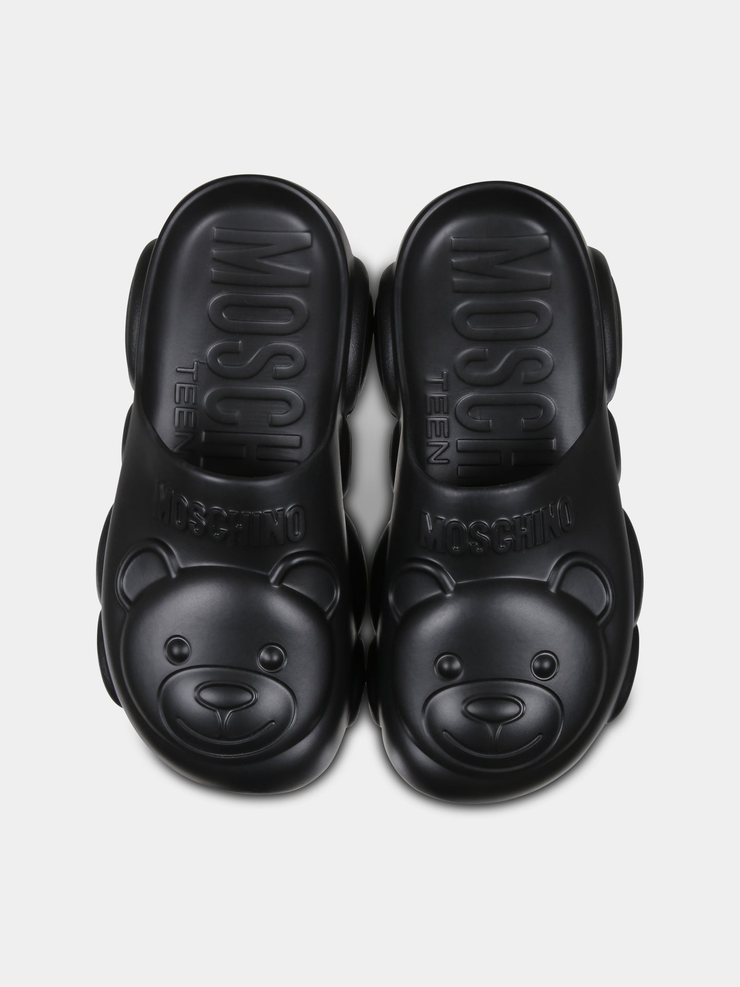 Sabot neri per bambini con Teddy Bear,Moschino Kids,80634 1