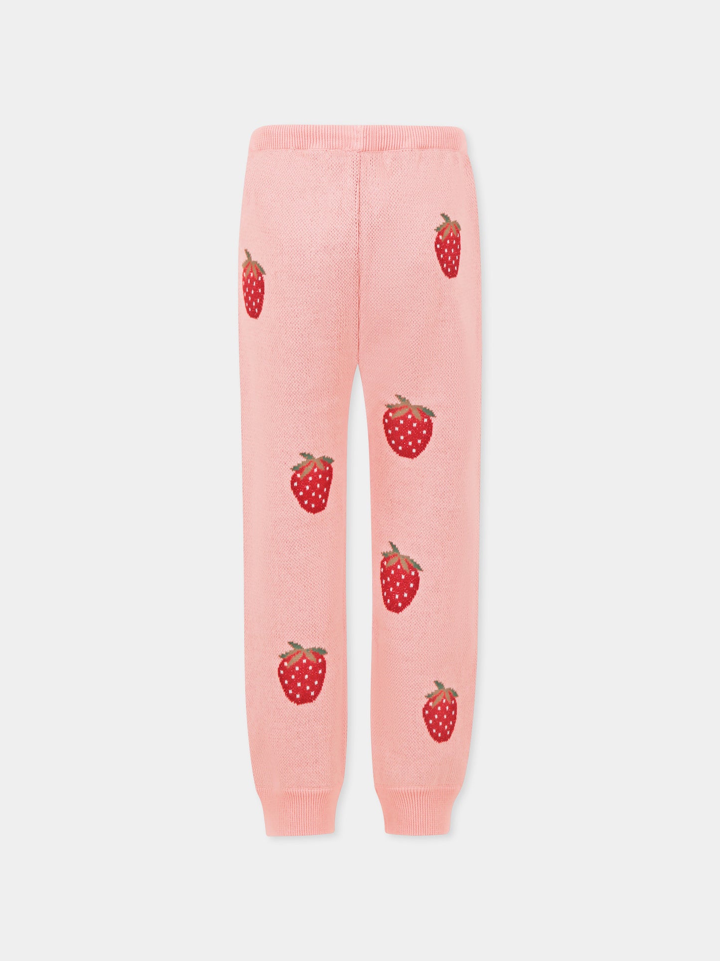 Pantaloni rosa per bambina con fragole