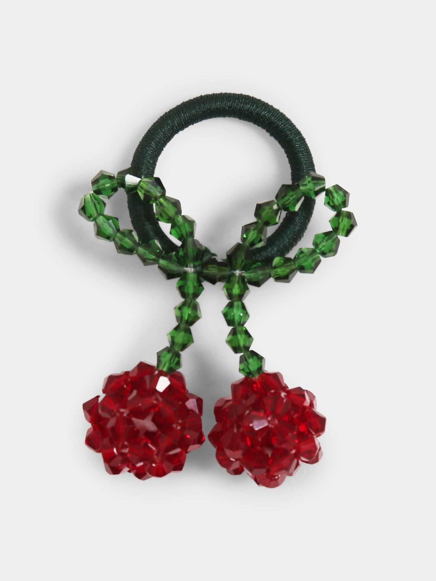 Set elastici verdi per bambina con ciliegie,Konges Sløjd,KS102745 RED/GLITTER