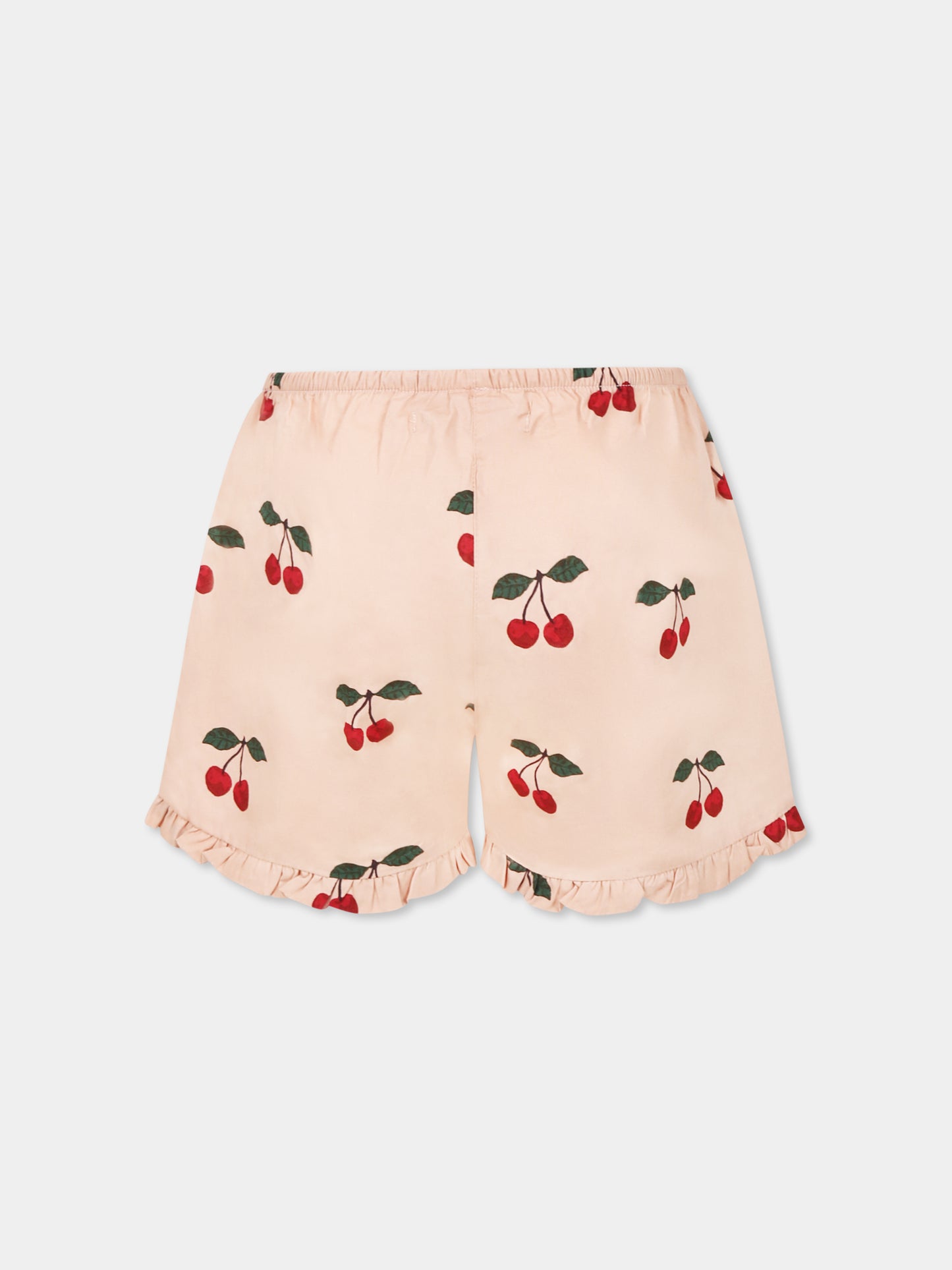 Shorts rosa per bambina con ciliegie