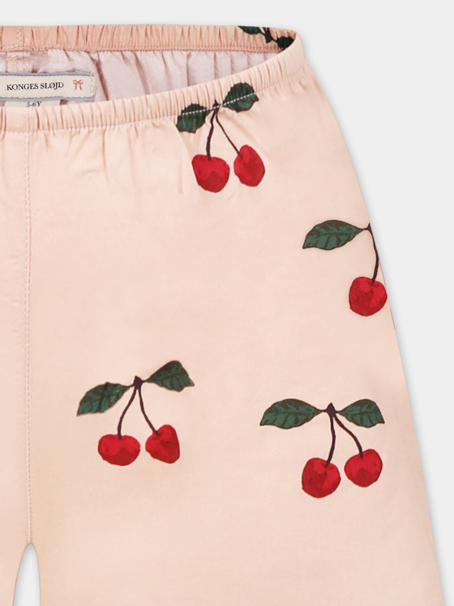 Shorts rosa per bambina con ciliegie
