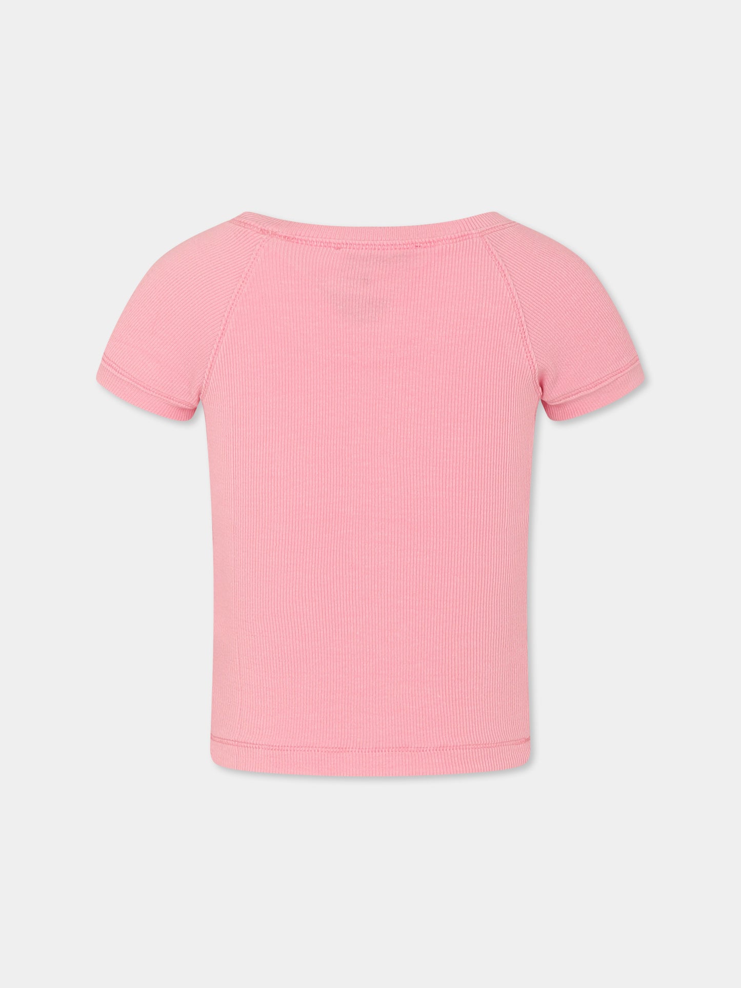 T-shirt rosa per bambina con logo,Philosophy,I1E617 5212 P090