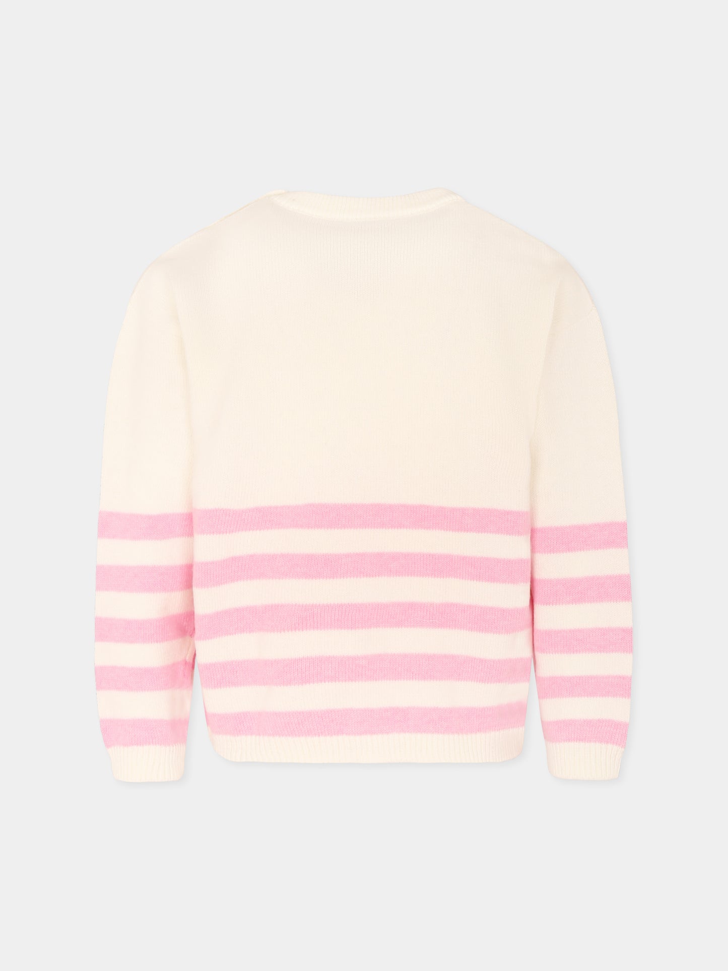 Maglione avorio per bambina con logo,Philosophy,I9E612 5045 P390