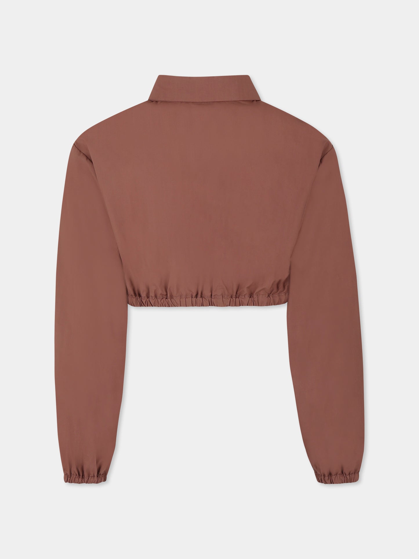 Camicia crop marrone per bambina con logo,Pinko,KFCA004 0 CA101 6018