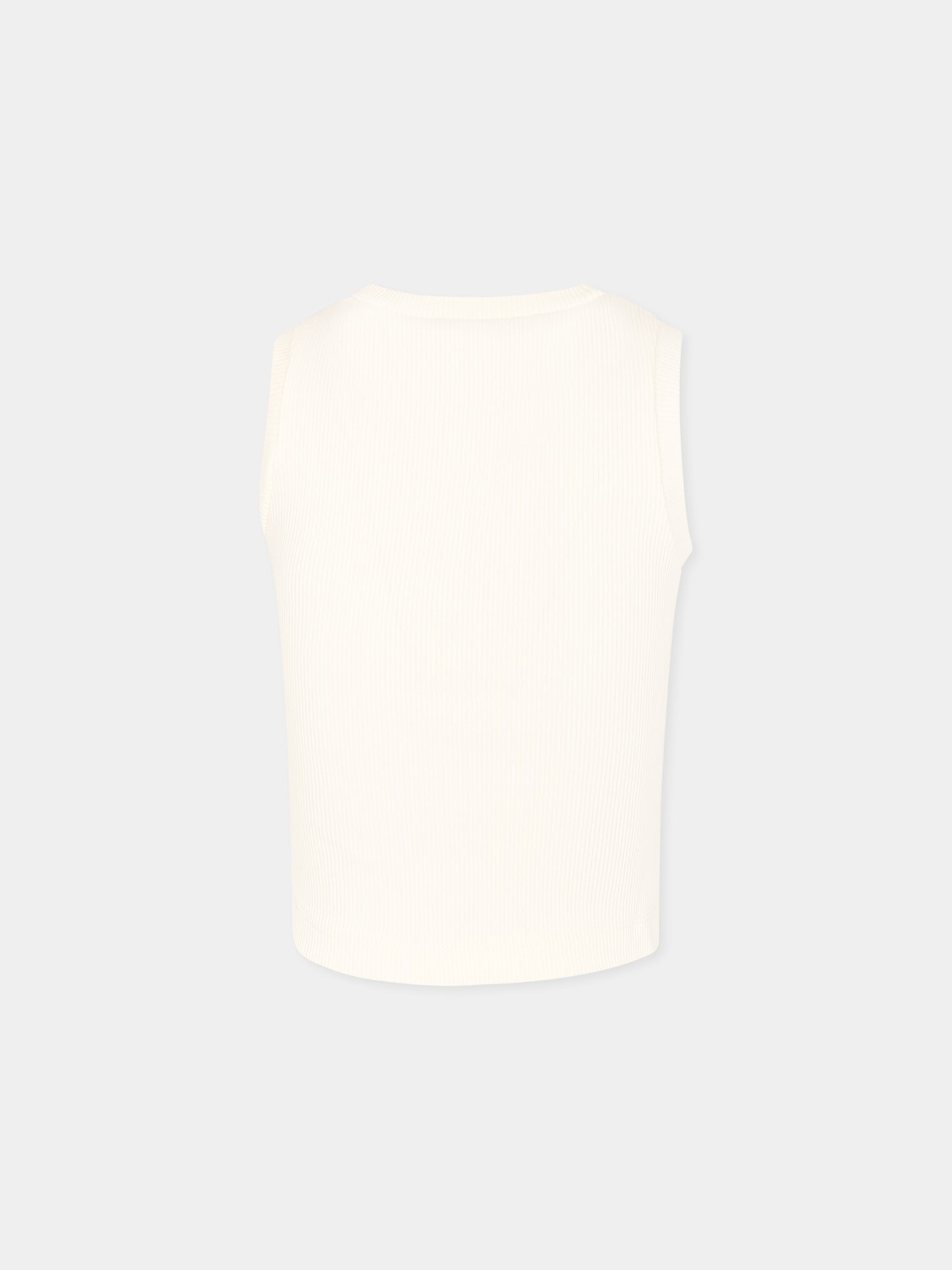 Canotta bianca per bambina con logo