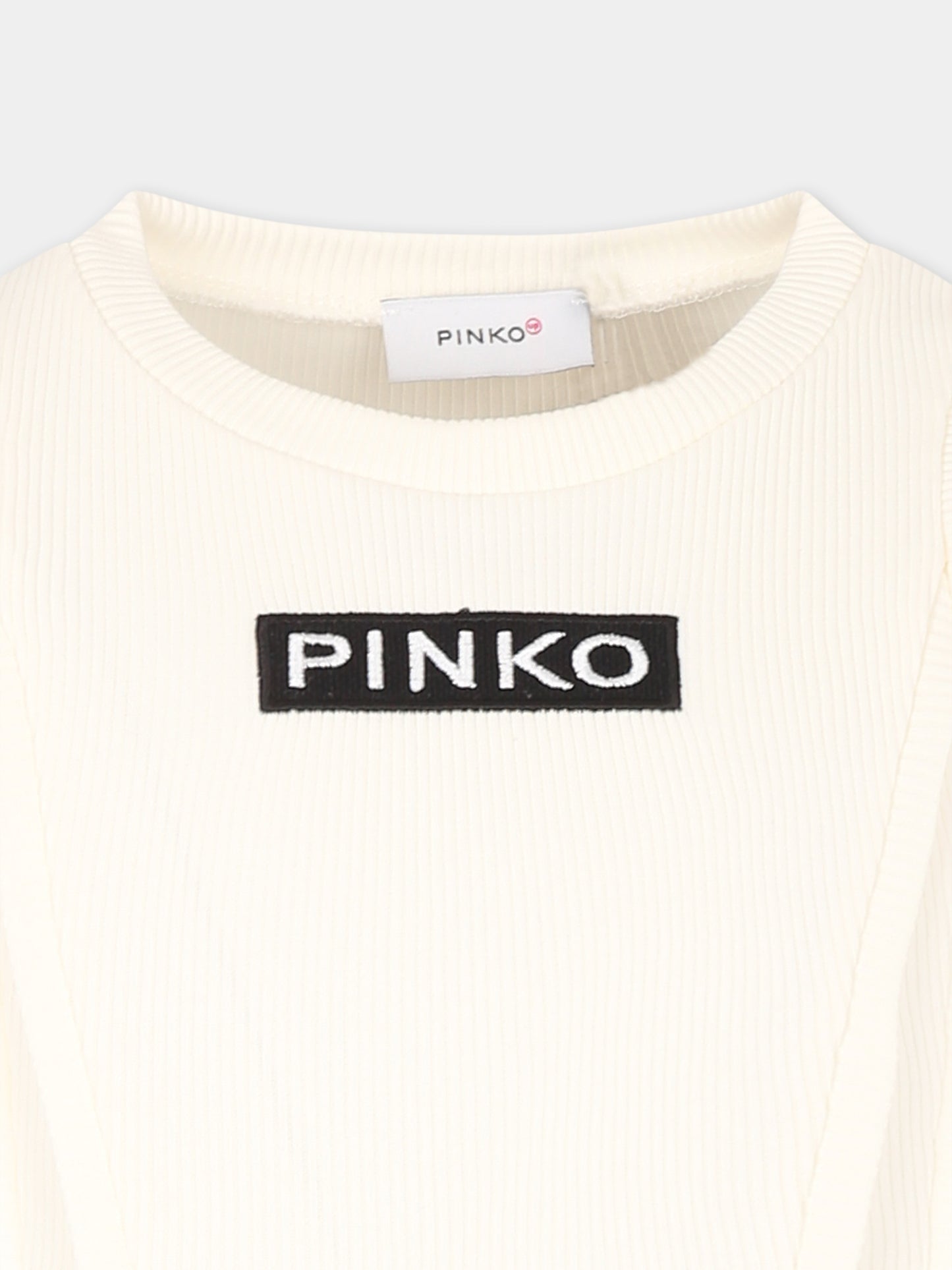 Canotta bianca per bambina con logo