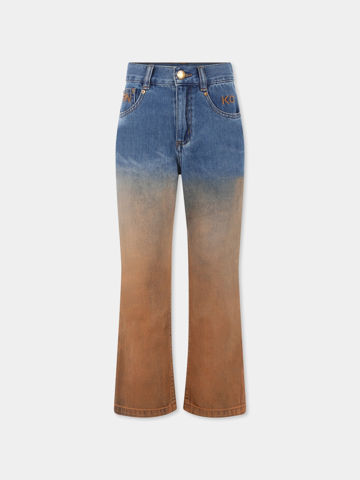 Jeans denim per bambina con logo