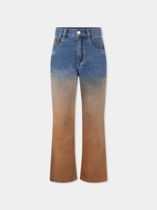 Jeans denim per bambina con logo