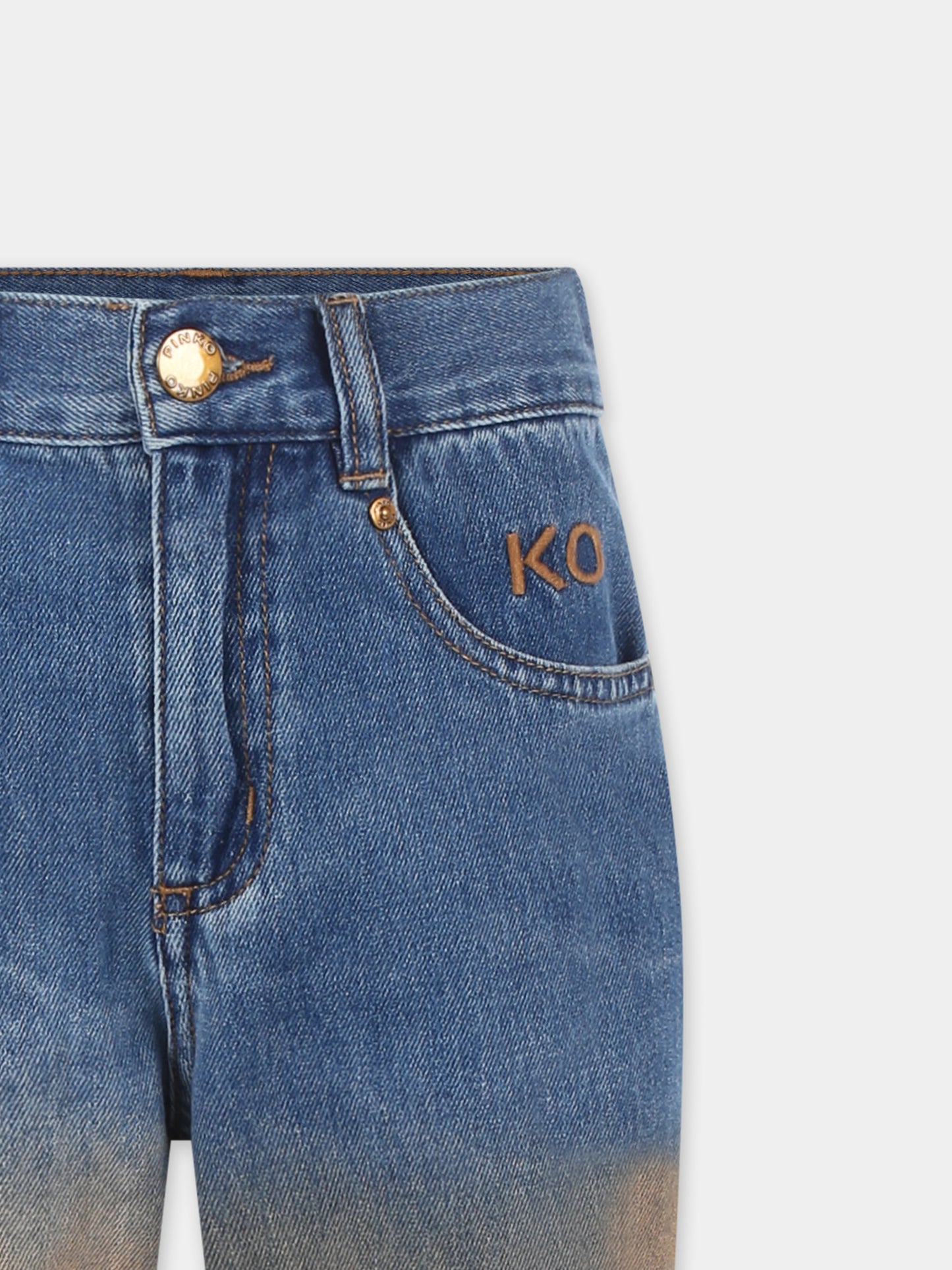 Jeans denim per bambina con logo