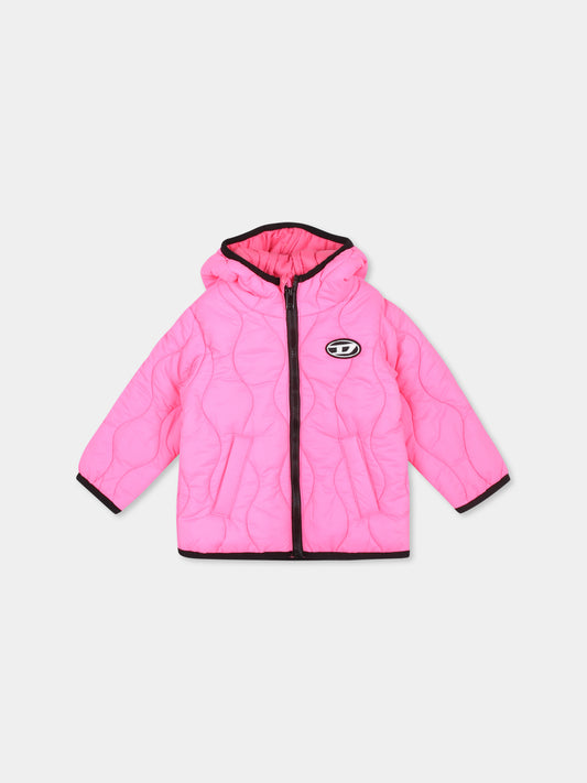 Piumino rosa per neonata con logo,Diesel,K00503 KXBLG K306