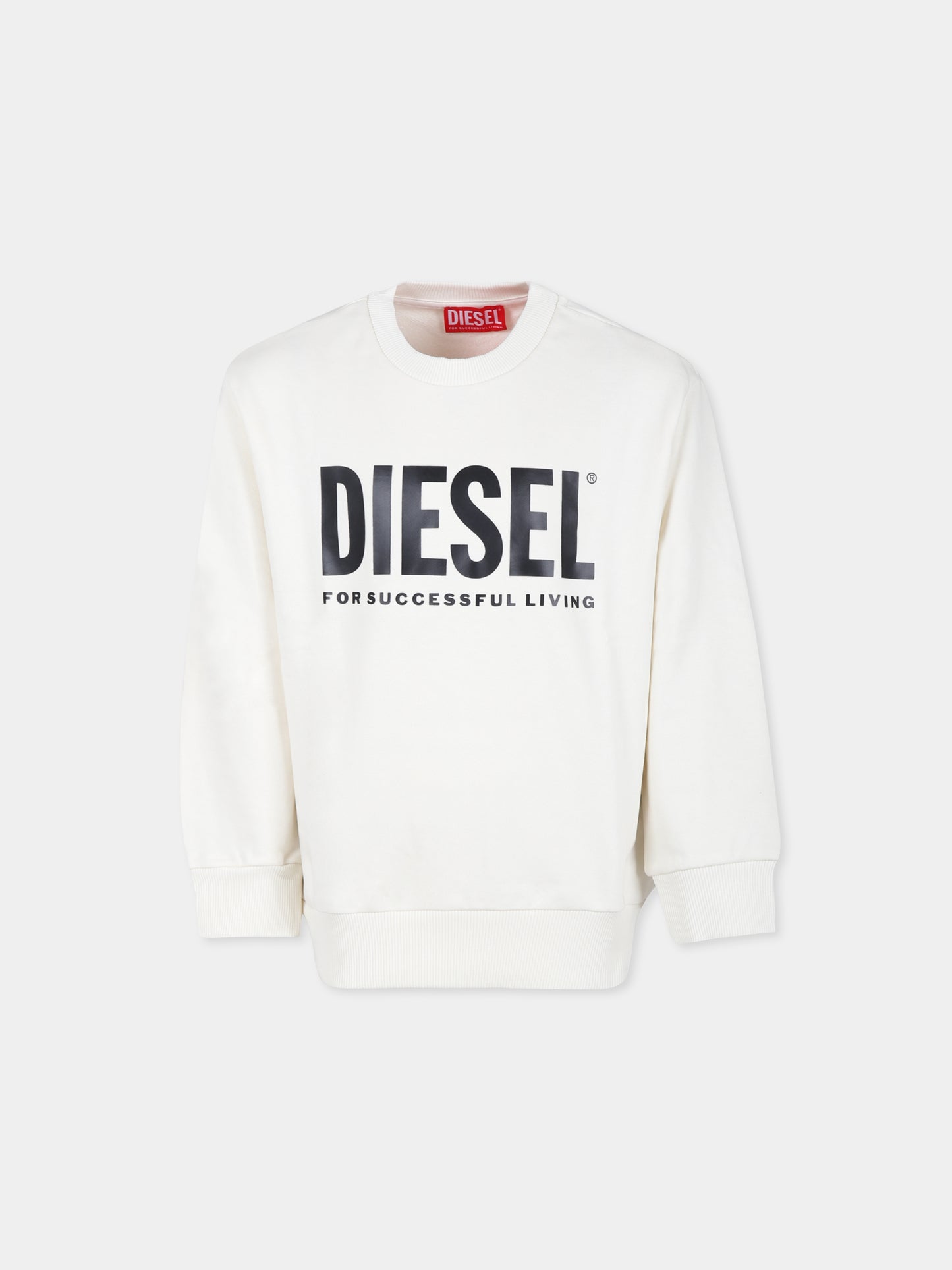 Felpa avorio per bambino con logo,Diesel,J01543 KYAVF K129