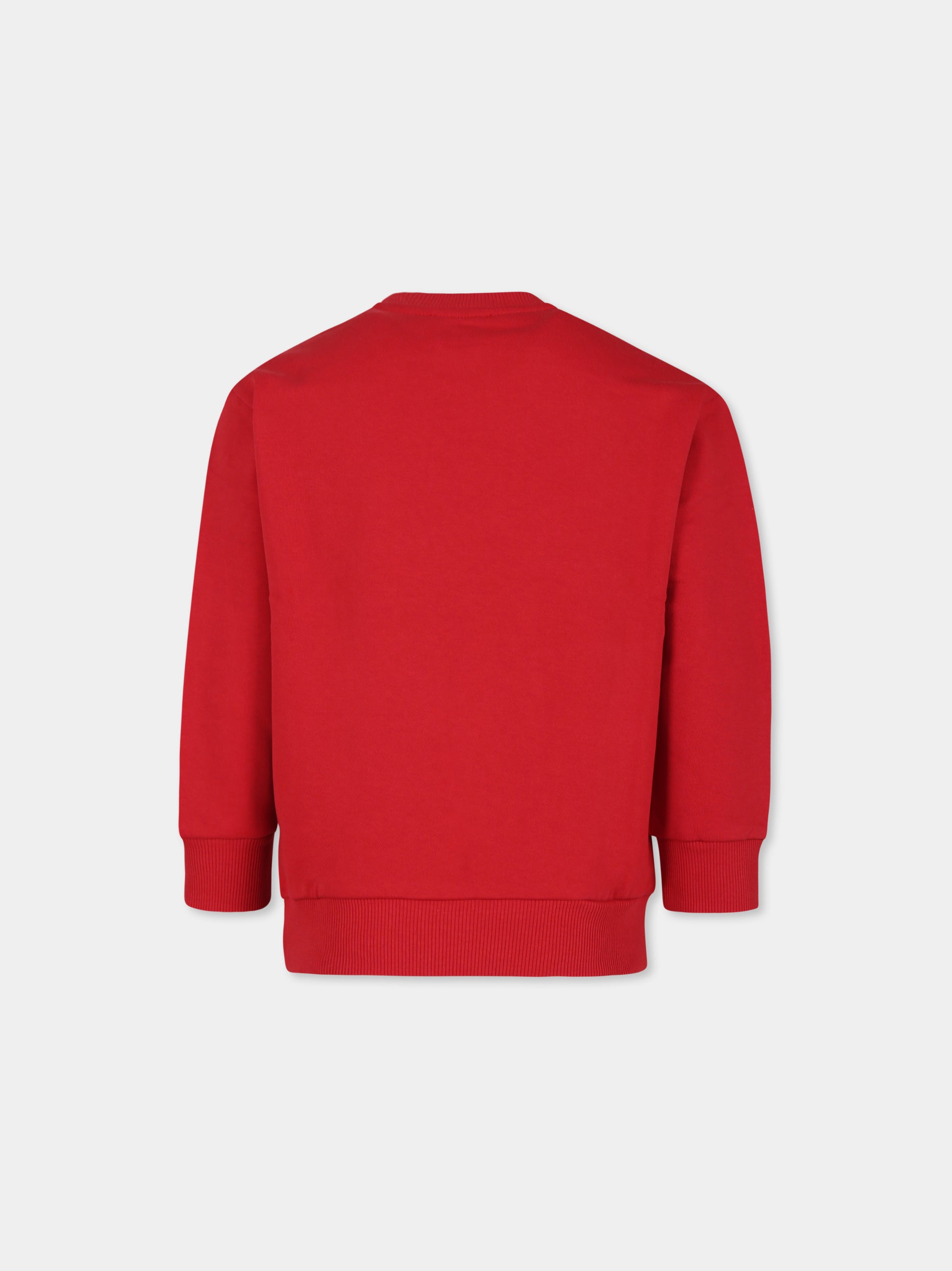 Felpa rossa per bambino con logo,Diesel,J01543 KYAVF K407