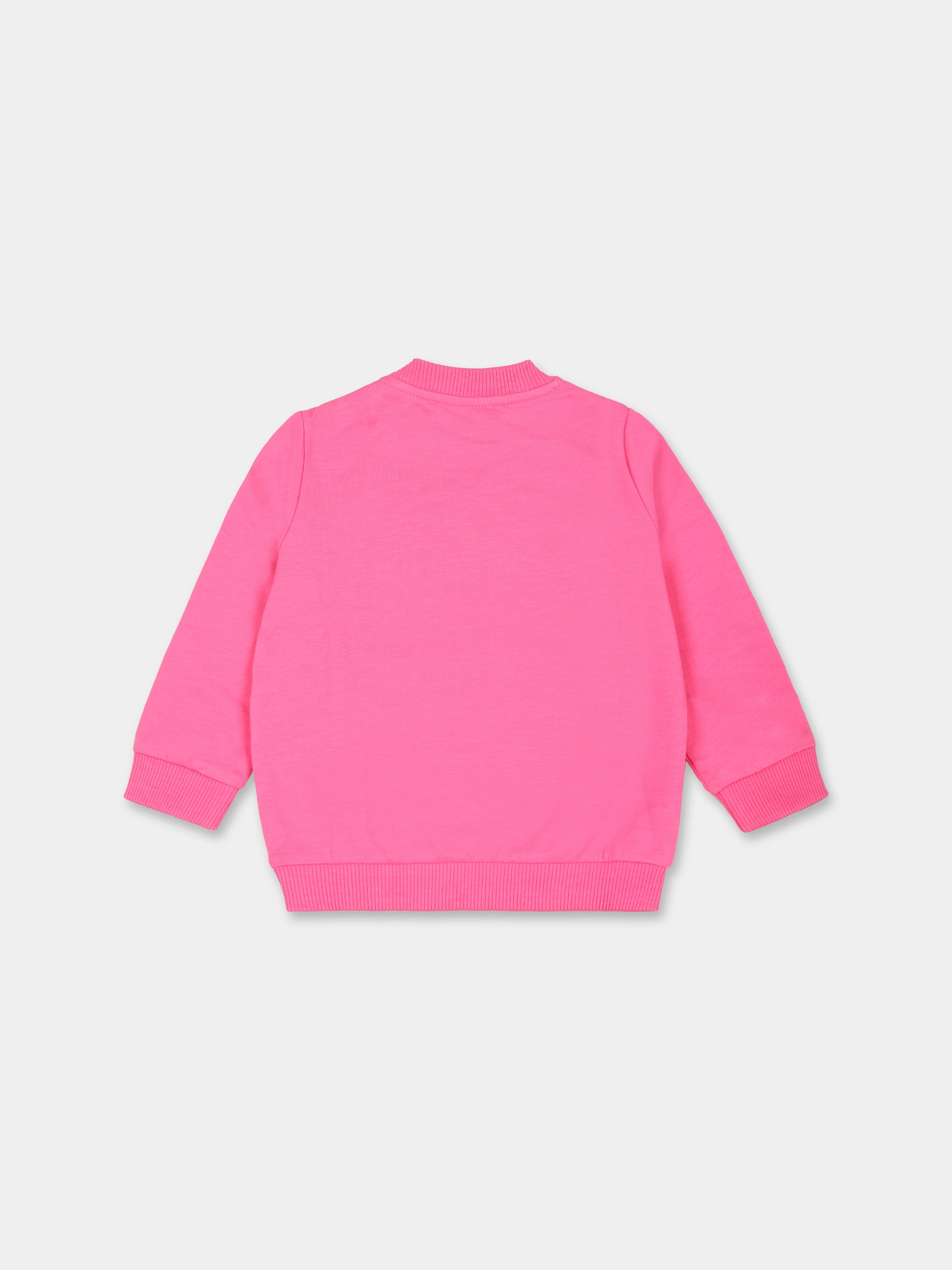 Felpa fucsia per neonata con stampa Teddy Bear,Moschino Kids,MBF02K LDA00 50580