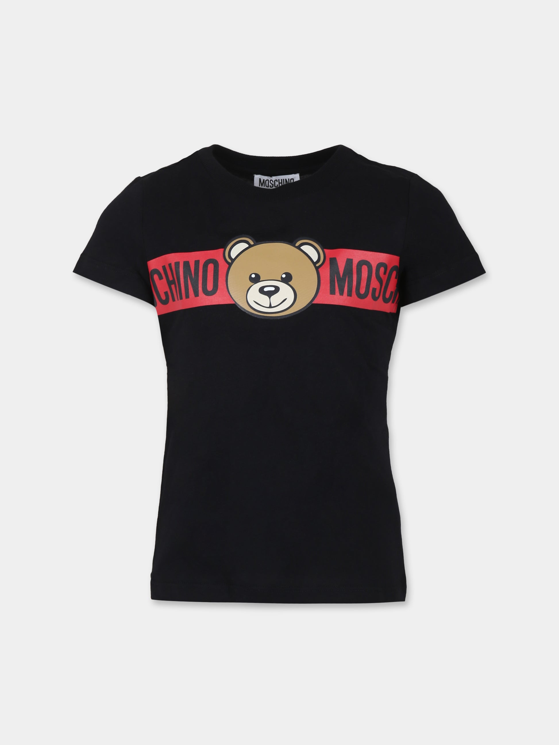 T-shirt bianca per bambini con Teddy Bears,Moschino Kids,HSK024 LAA03 81214