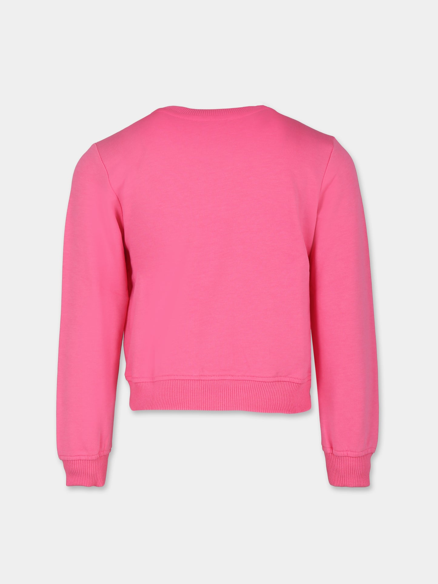 Felpa fucsia per bambina con logo,Moschino Kids,HEF02M LDA13 50580