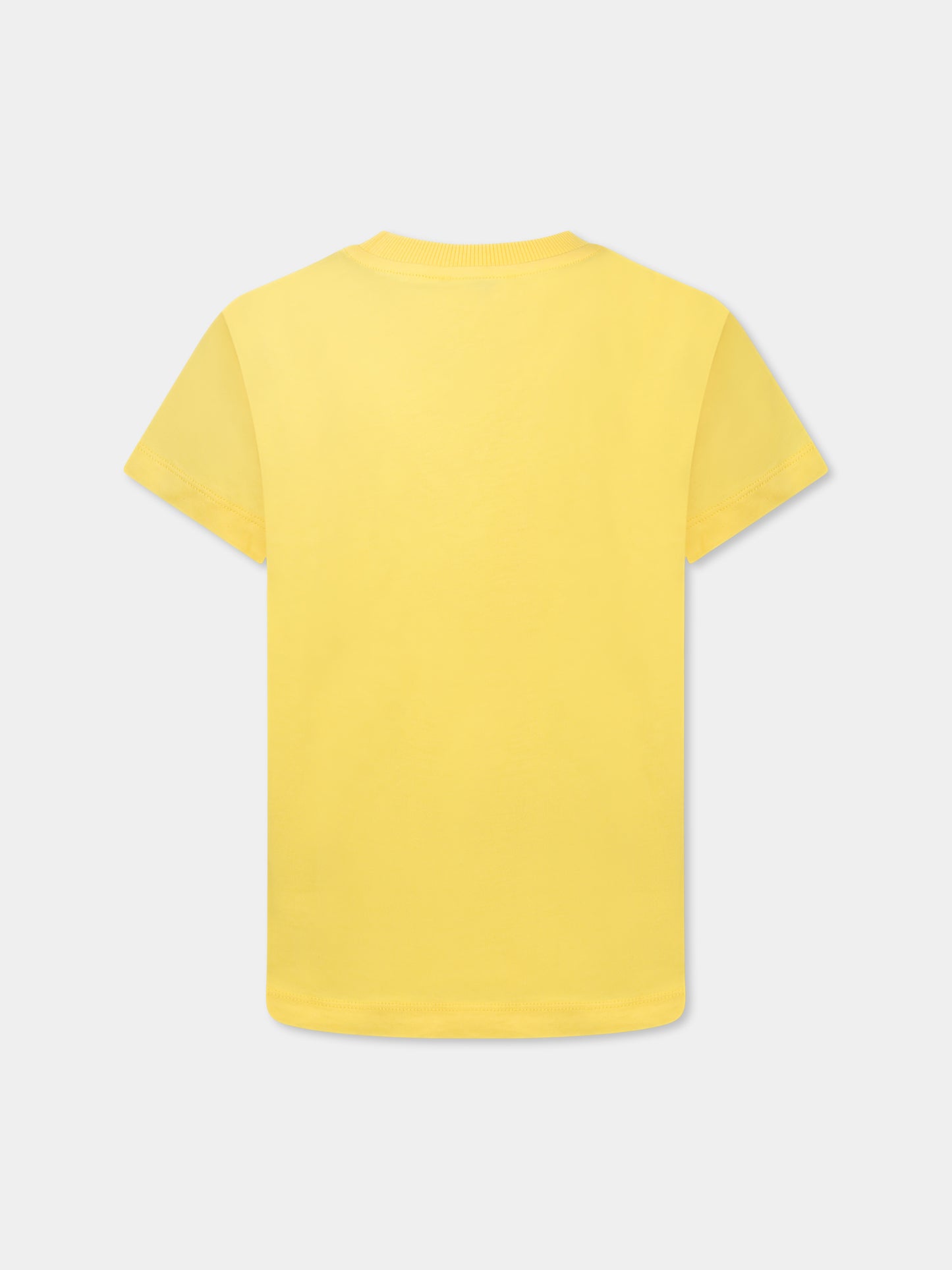 T-shirt giallla per bambino con Teddy Bear e stampa spiaggia,Moschino Kids,H7M04K LAA01 50577