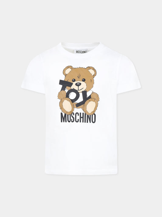 T-shirt bianca per bambini con Teddy Bear