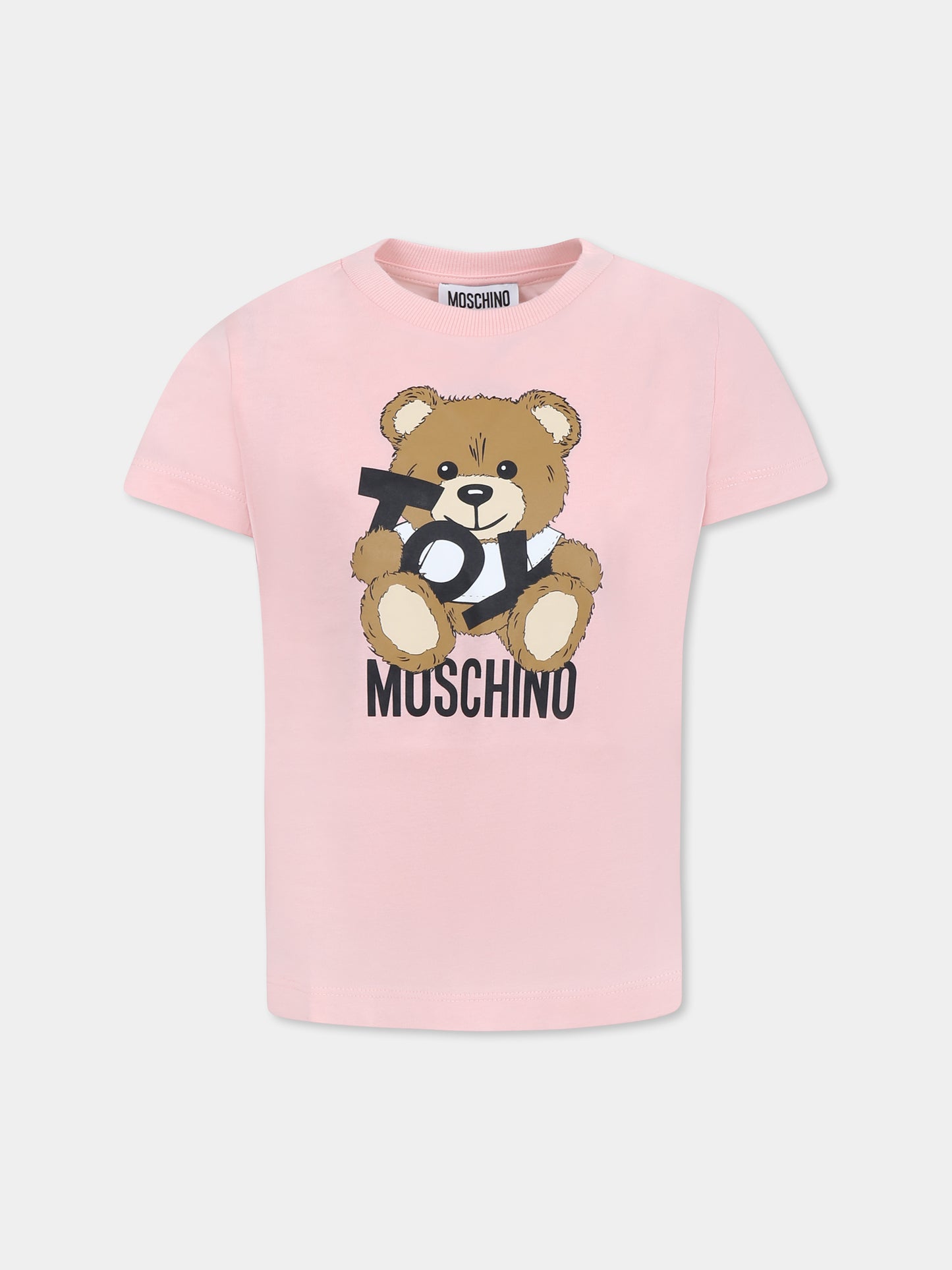 T-shirt rosa per bambina con Teddy Bear