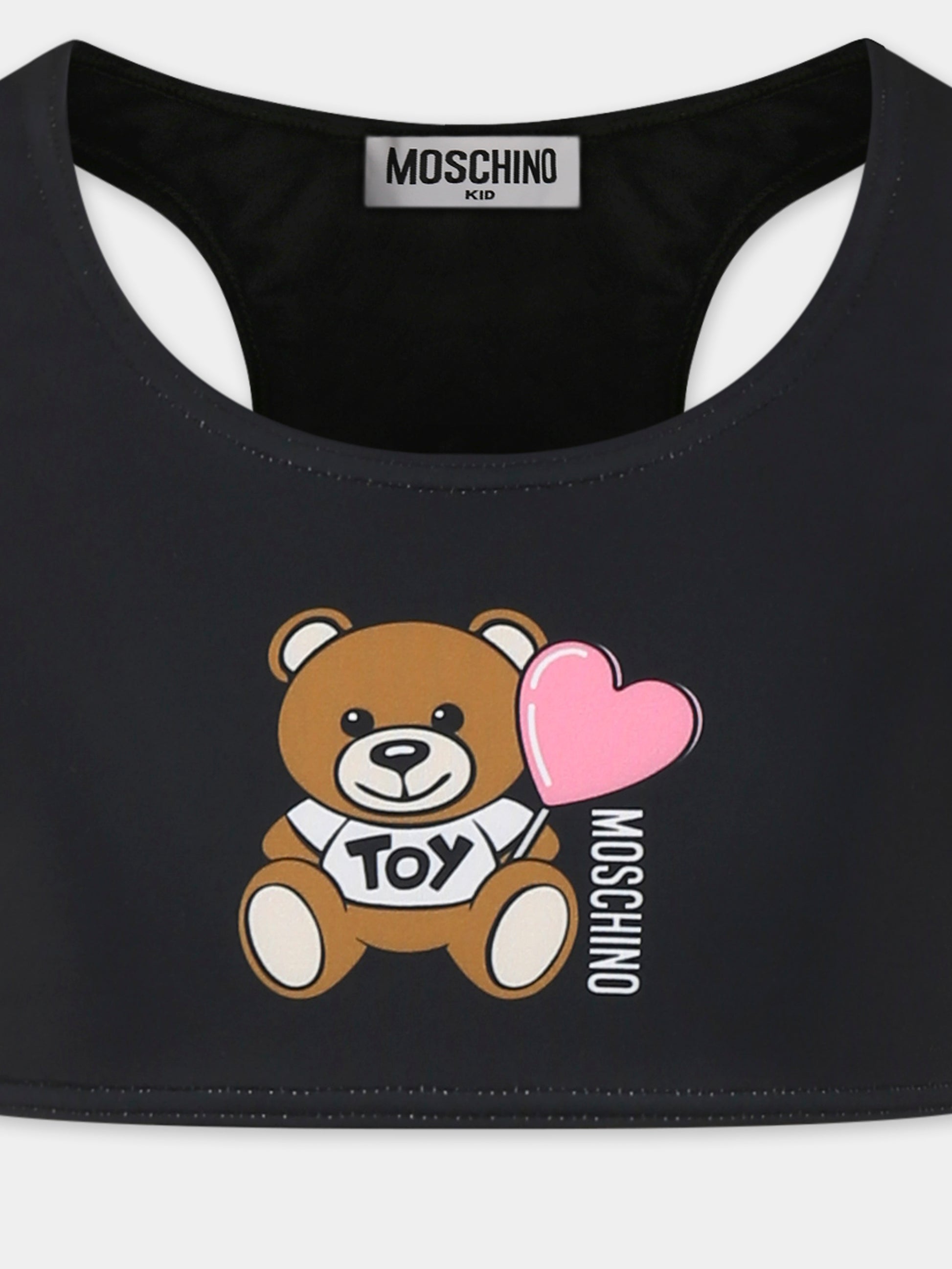 Bikini nero per bambina con Teddy Bear,Moschino Kids,HAL00P LKA00 60100