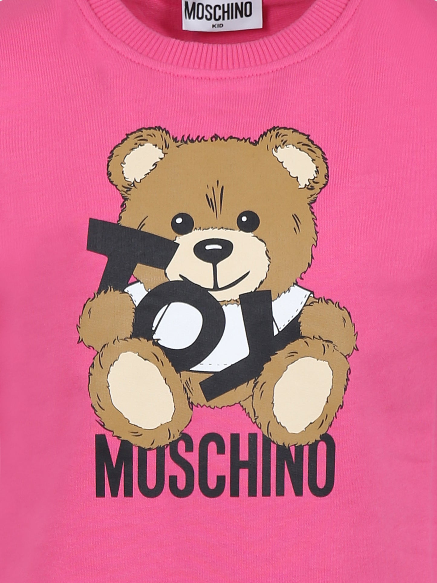 Vestito fucsia per bambina con Teddy Bear,Moschino Kids,HDV0GB LCA19 50533