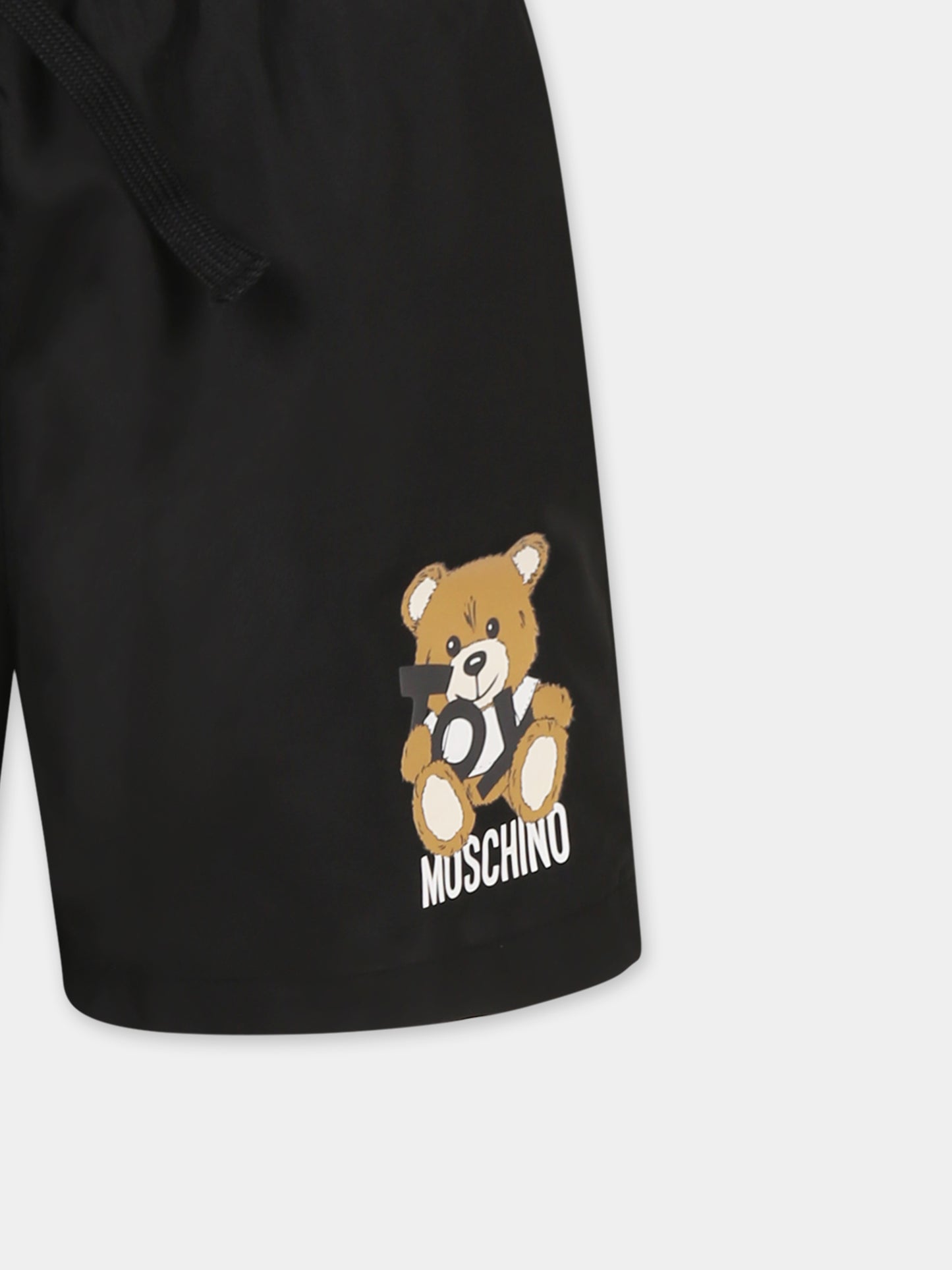 Boxer mare nero per bambino con Teddy Bear,Moschino Kids,HRL01C LKA02 60100