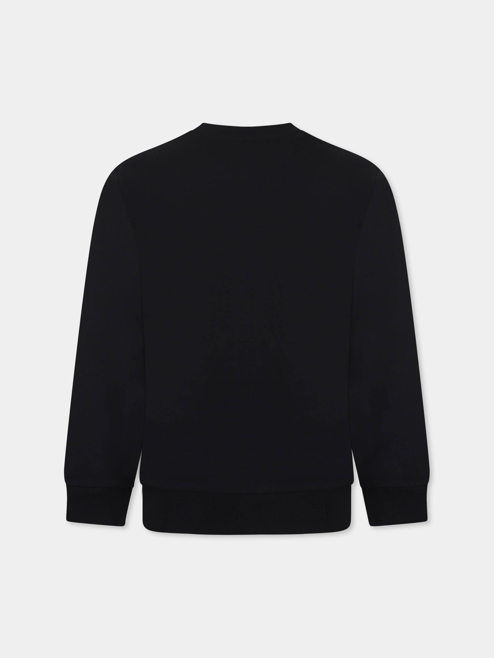 Felpa nera per bambini con logo,Moschino Kids,HUF094 LDA11 60100