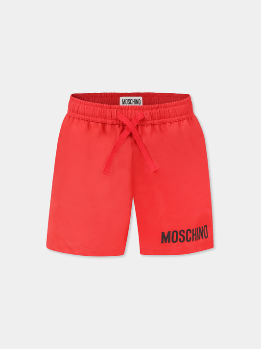 Boxer mare rosso per bambino con logo