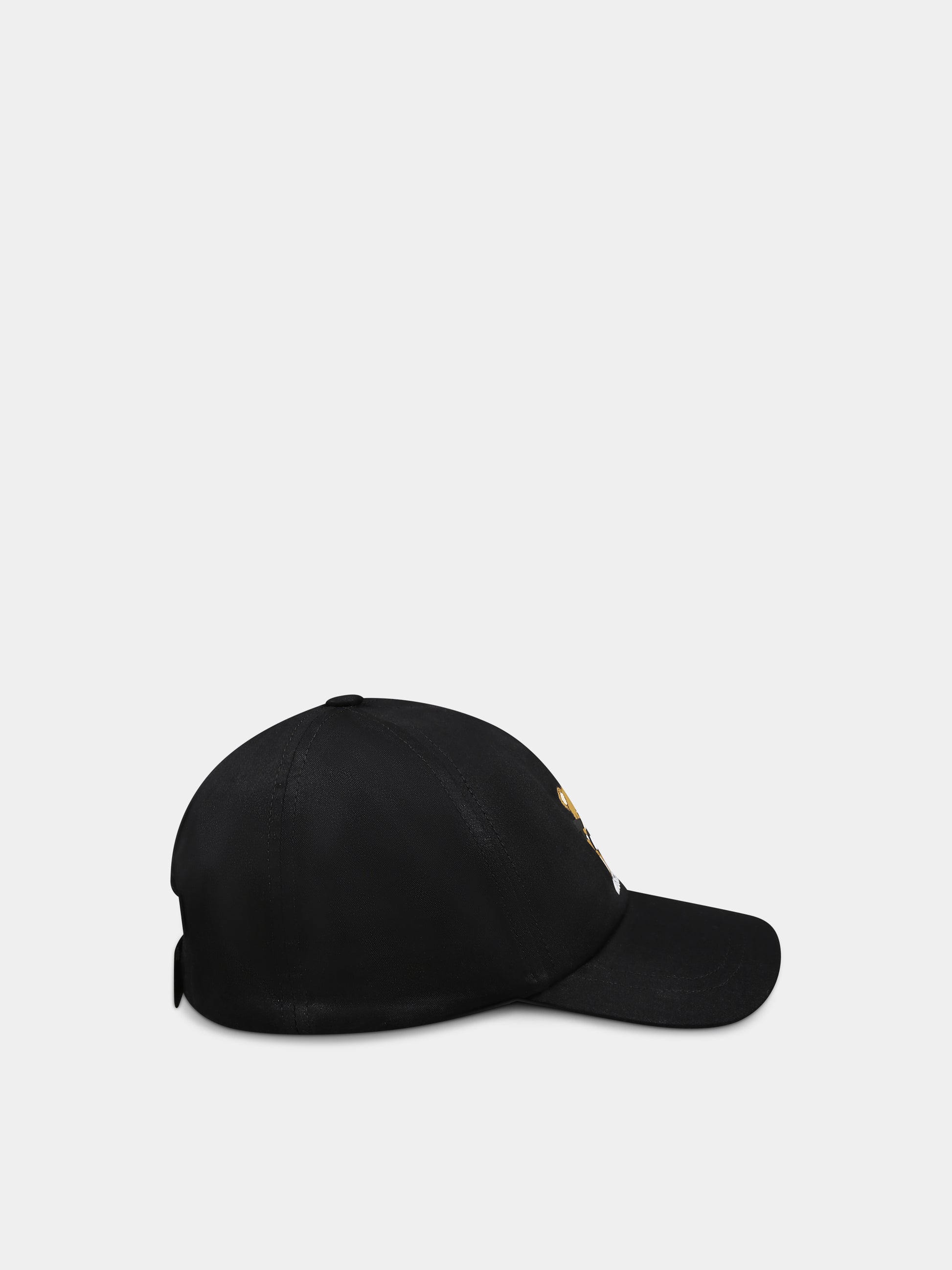 Cappello nero per bambini con Teddy Bear,Moschino Kids,HWX01N LOA00 60100