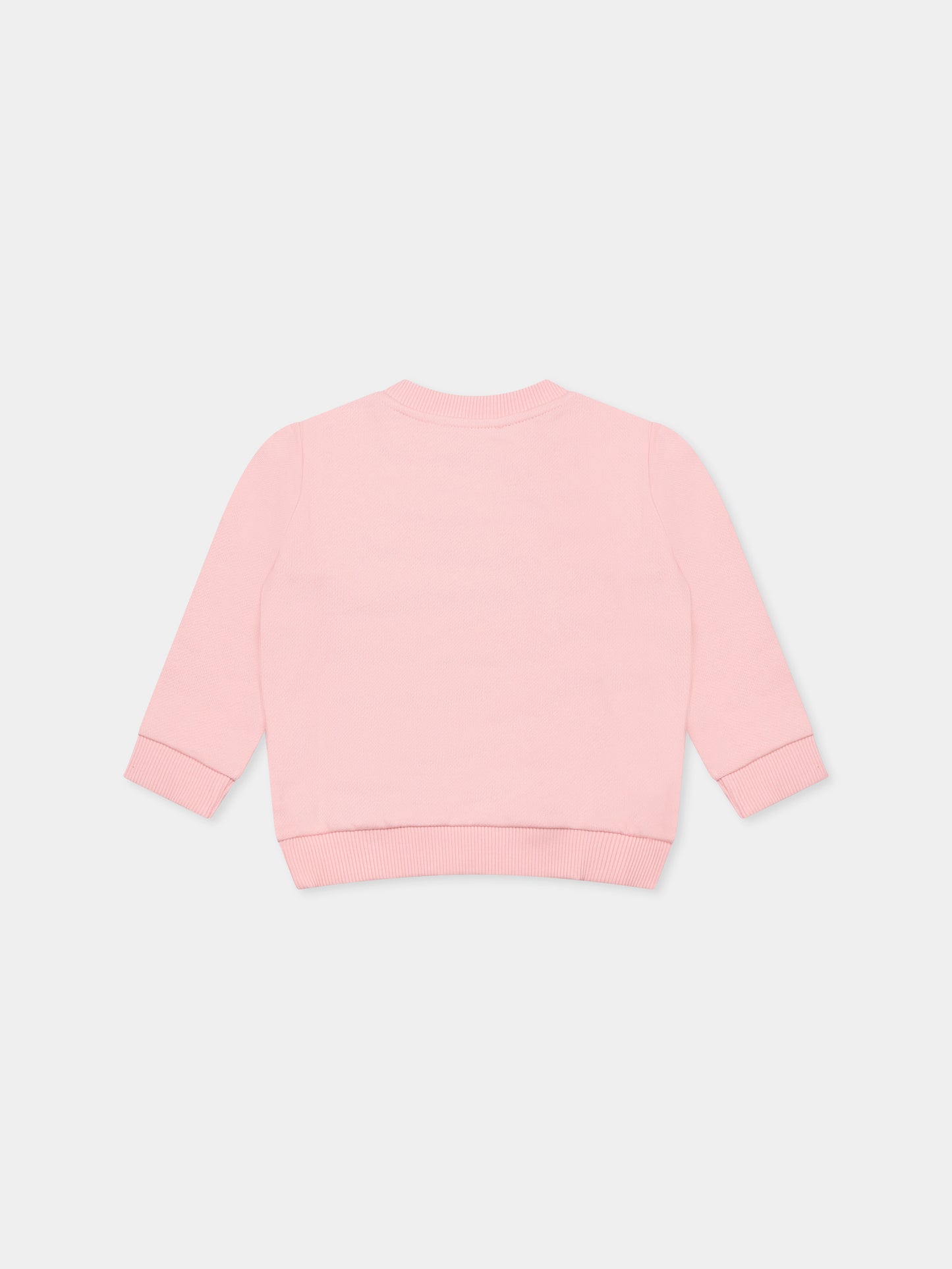 Felpa rosa per neonata con tre Teddy Bears